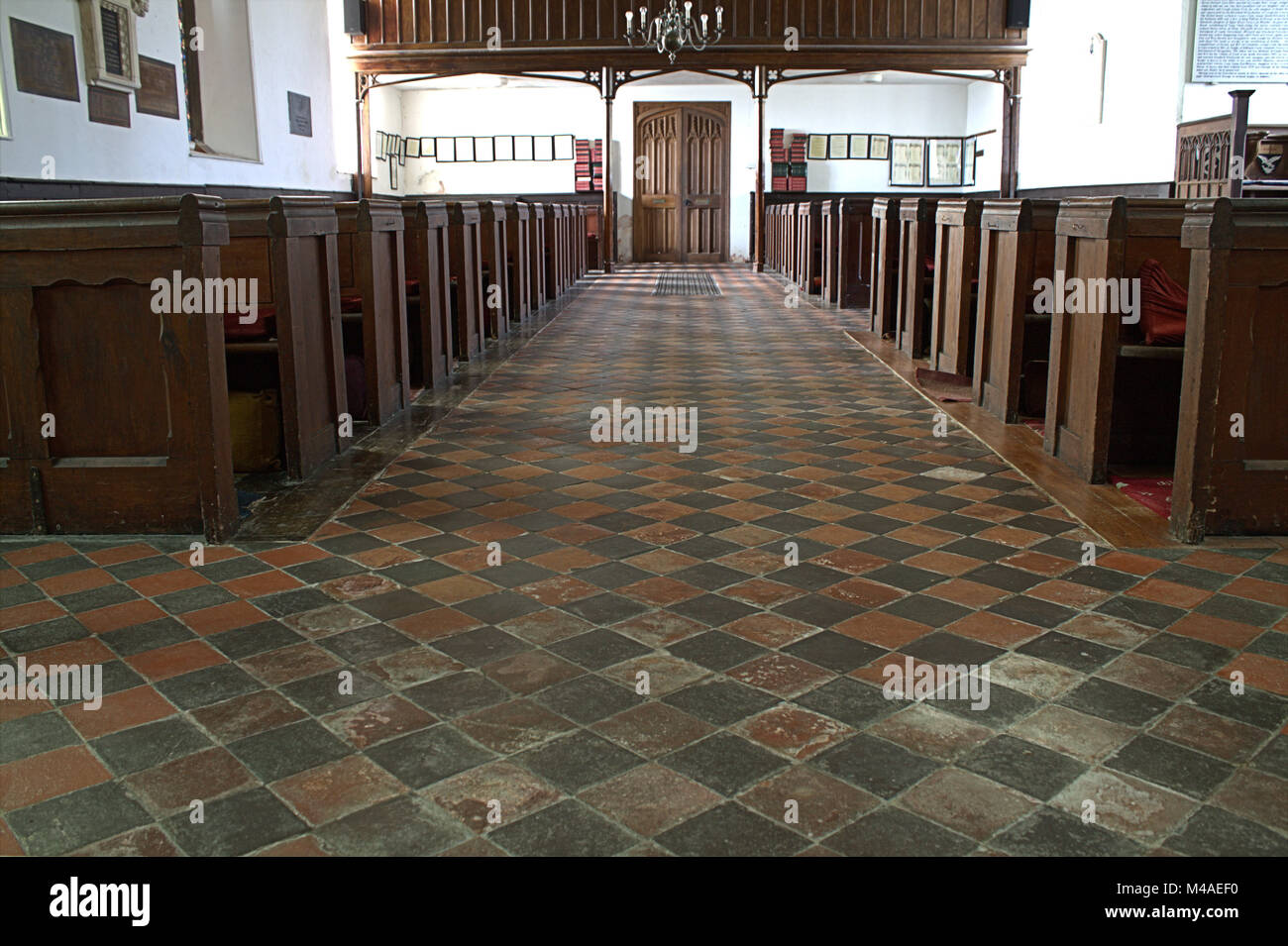 Views inside an empty small village church in West Cork, Ireland Stock Photo