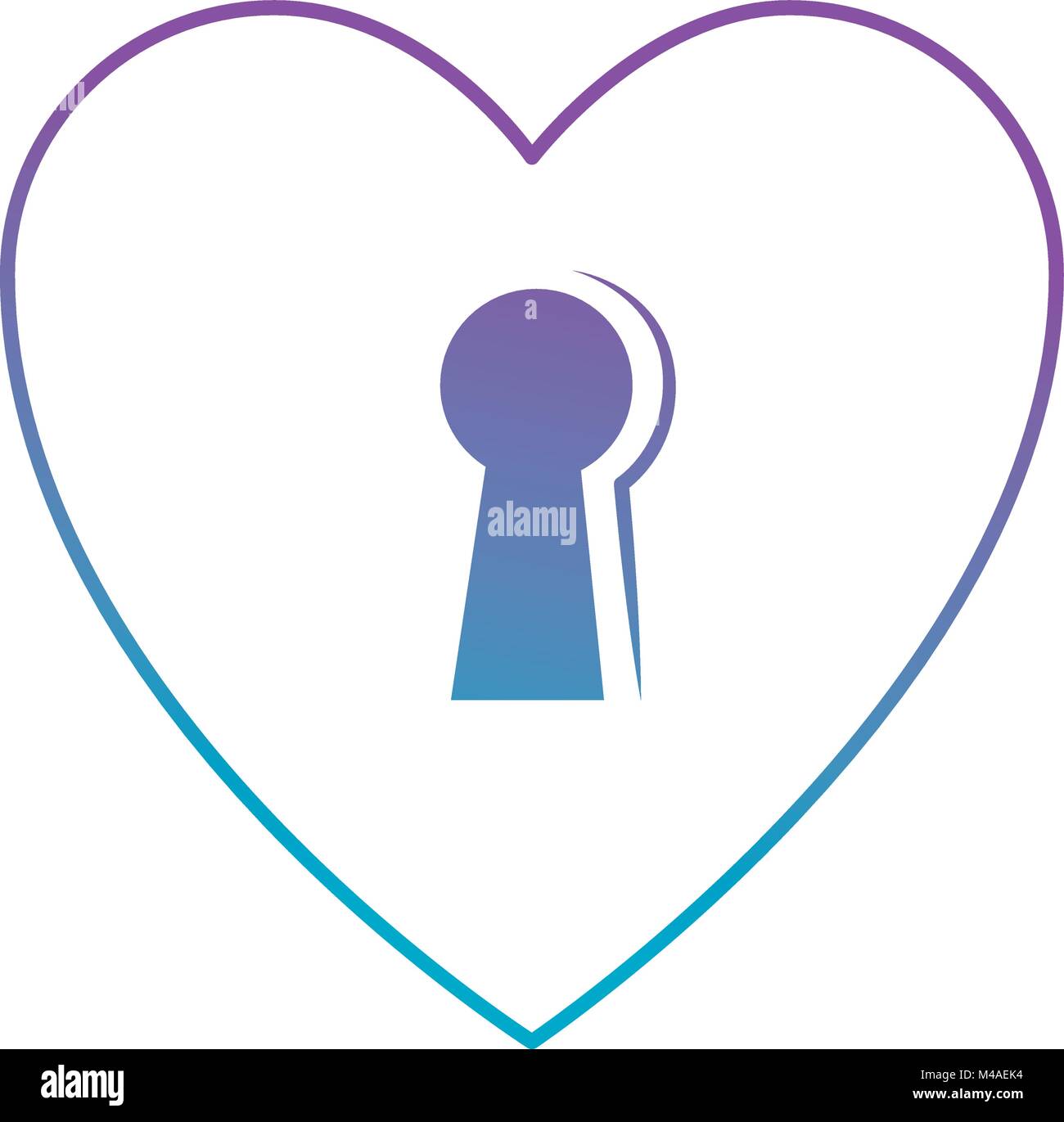 heart love sticker art with key hole Stock Vector Image & Art - Alamy