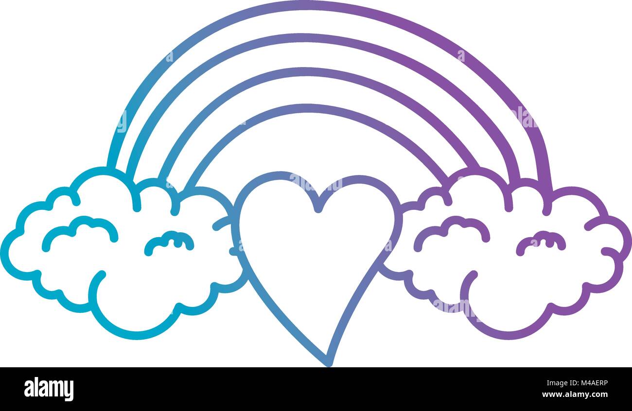 heart love sticker art with rainbown Stock Vector Image & Art - Alamy