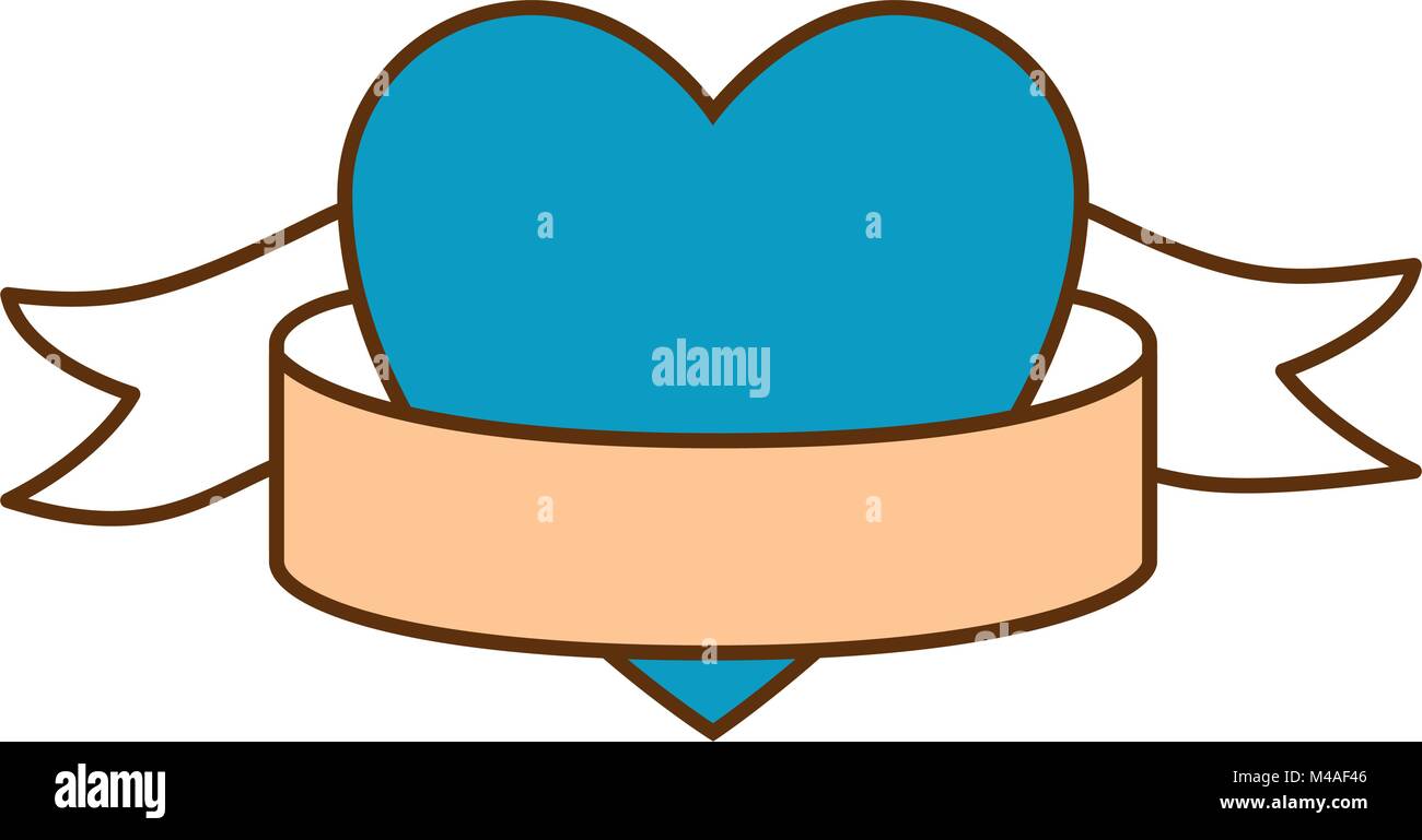 heart love sticker art with ribbon Stock Vector Image & Art - Alamy