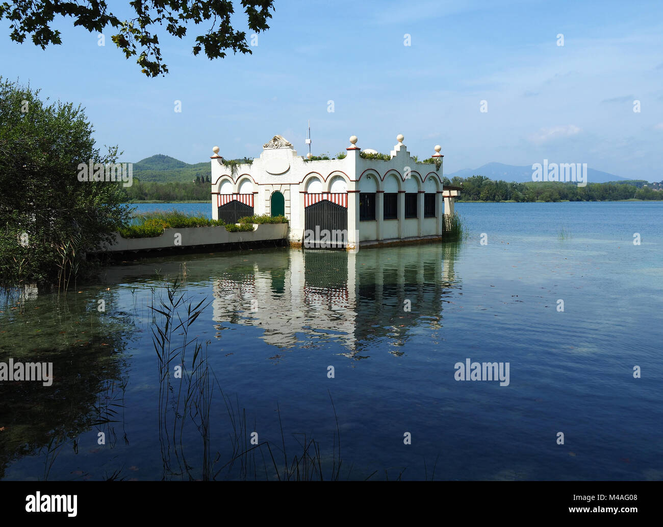 Landscape of the Lake of Banyoles in Girona, Spain Stock Photo