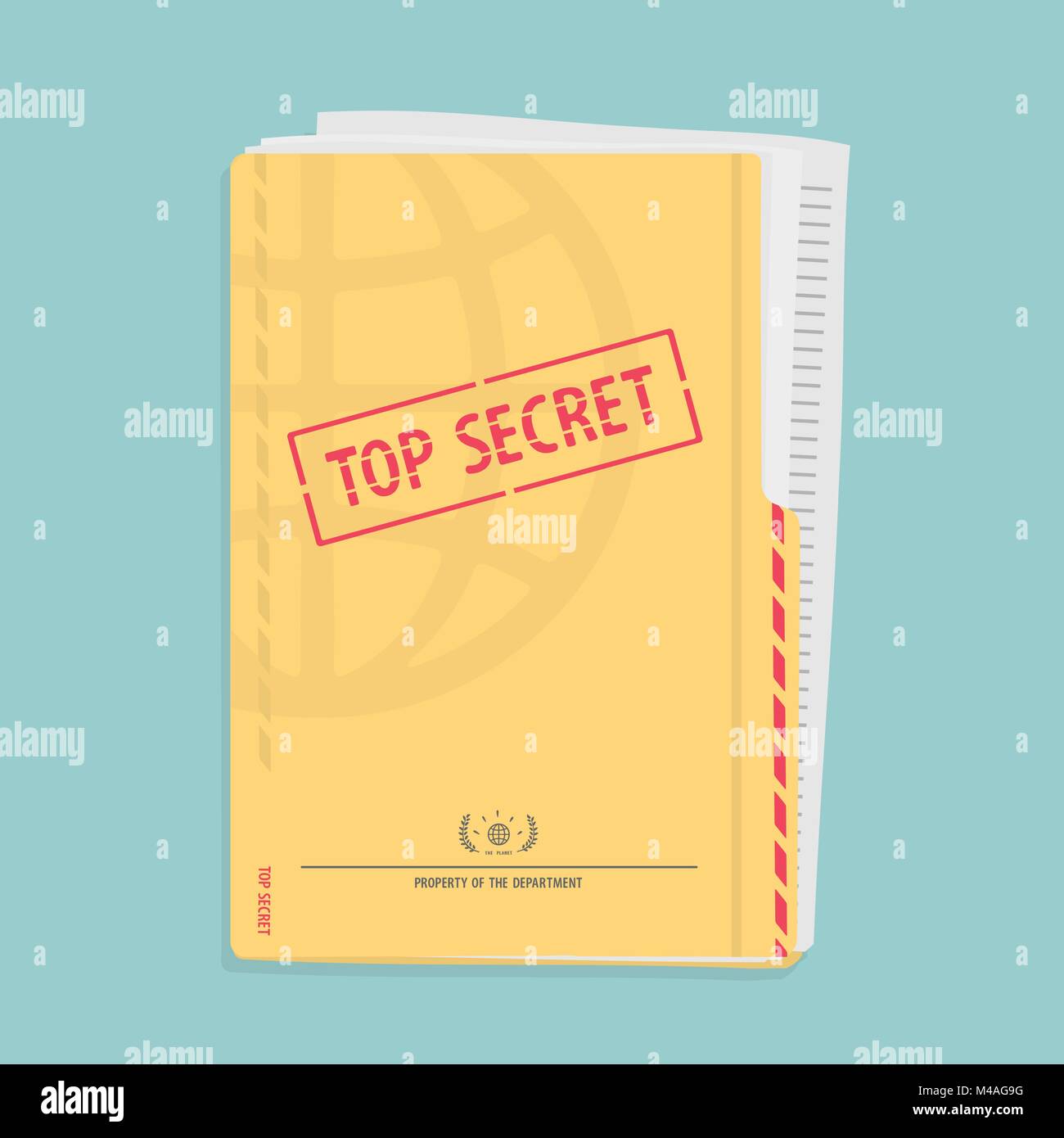 Secret Folder With Documents Stock Vector