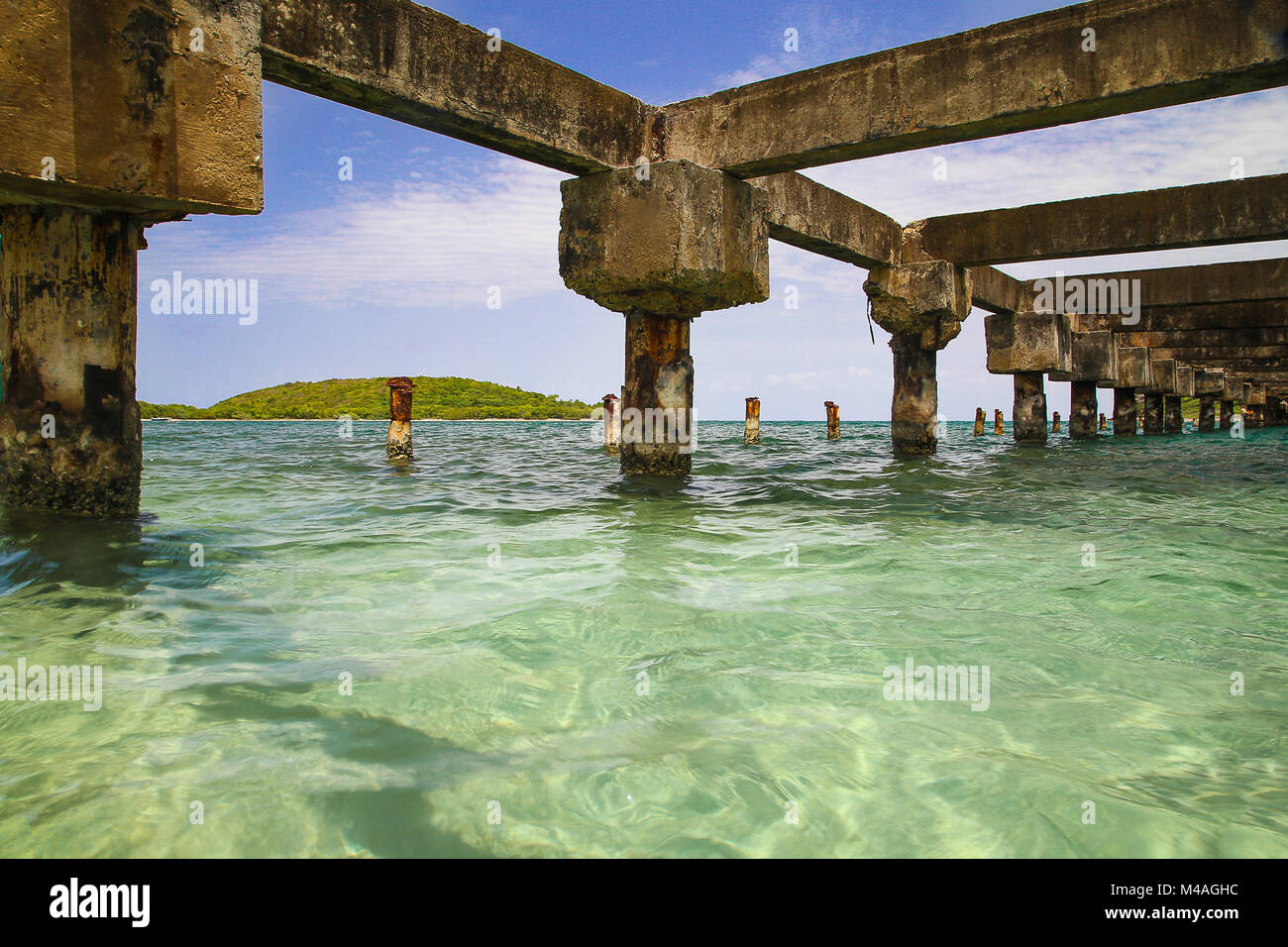 Vieques under the pier Stock Photo