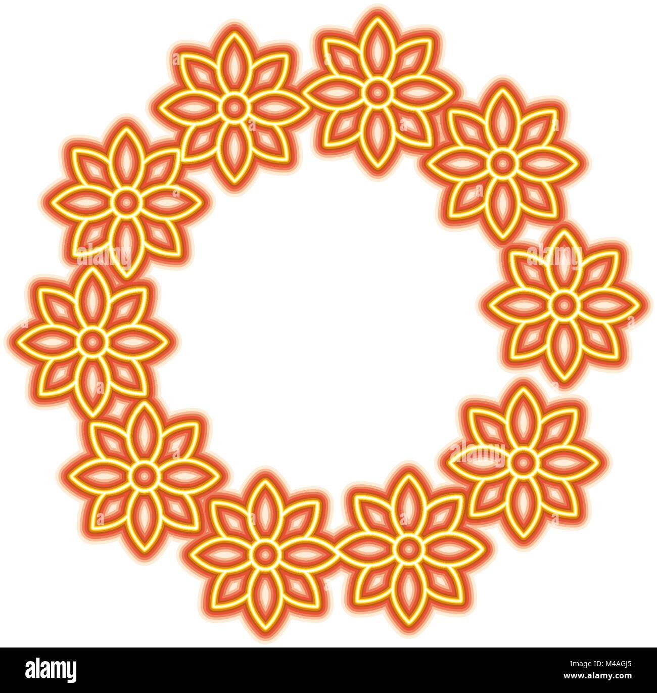 floral wreath jasmine flower decoration natural Stock Vector Image