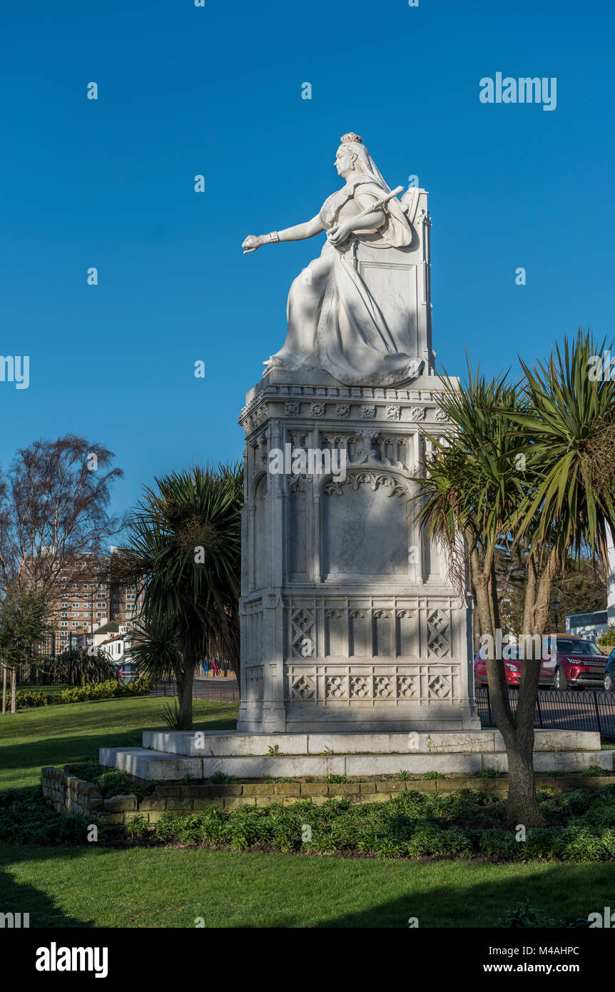 Queen Victoria statue Clifftown Parade, Southend on Sea, with missing