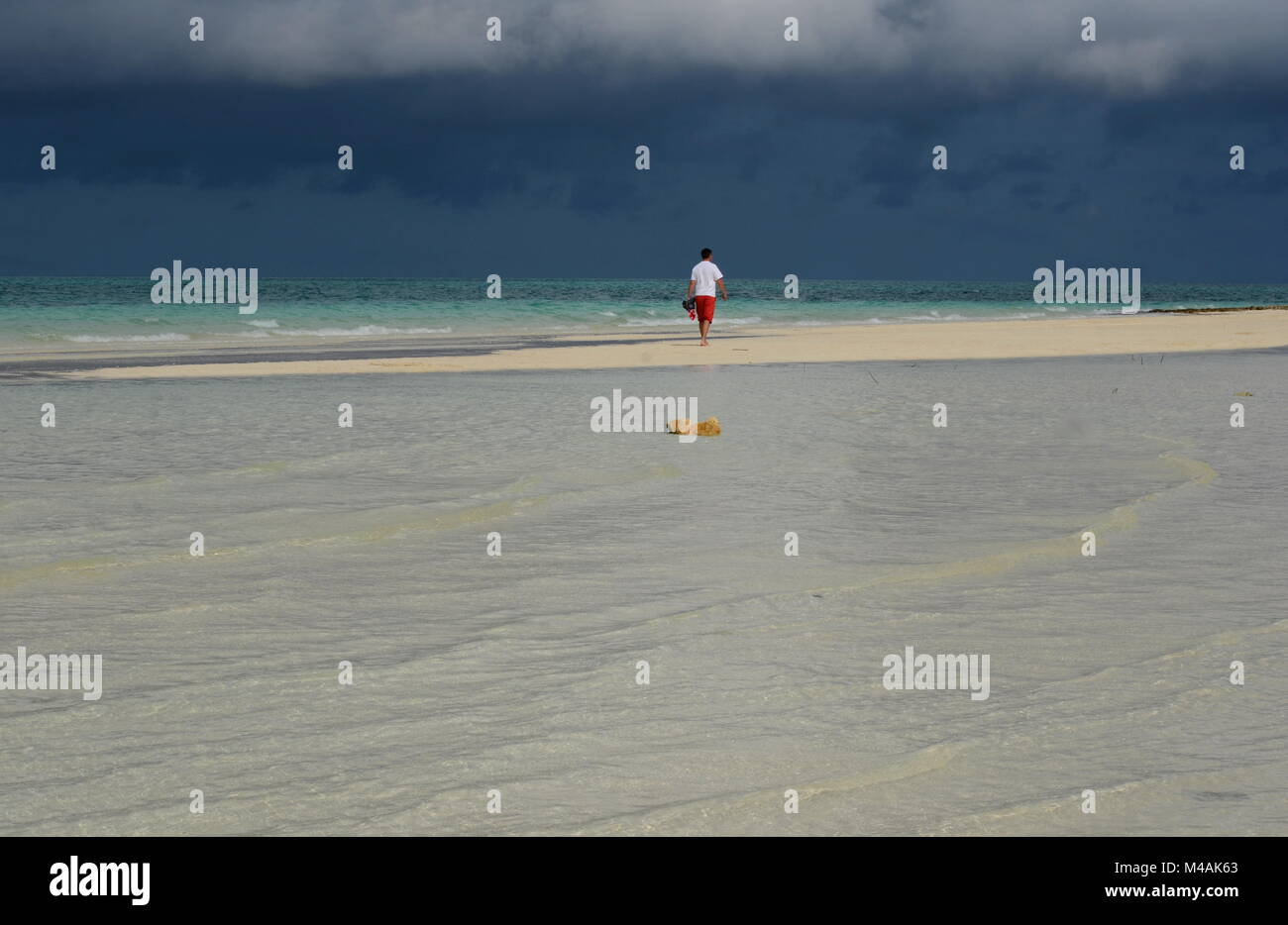 Man walking on shallow caribbean hi-res stock photography and images ...
