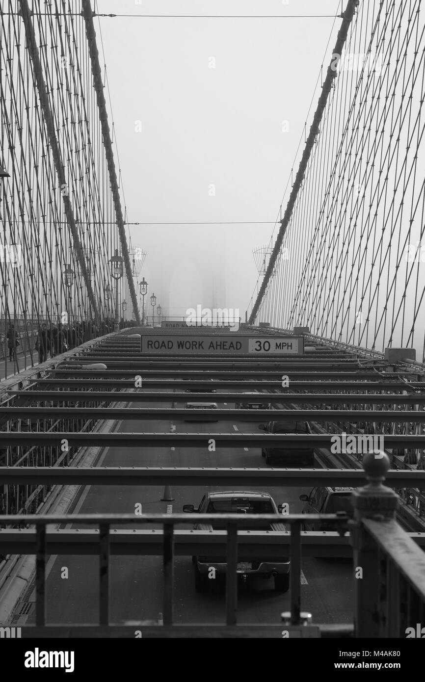 View From Brooklyn Bridge, New York City, USA Stock Photo