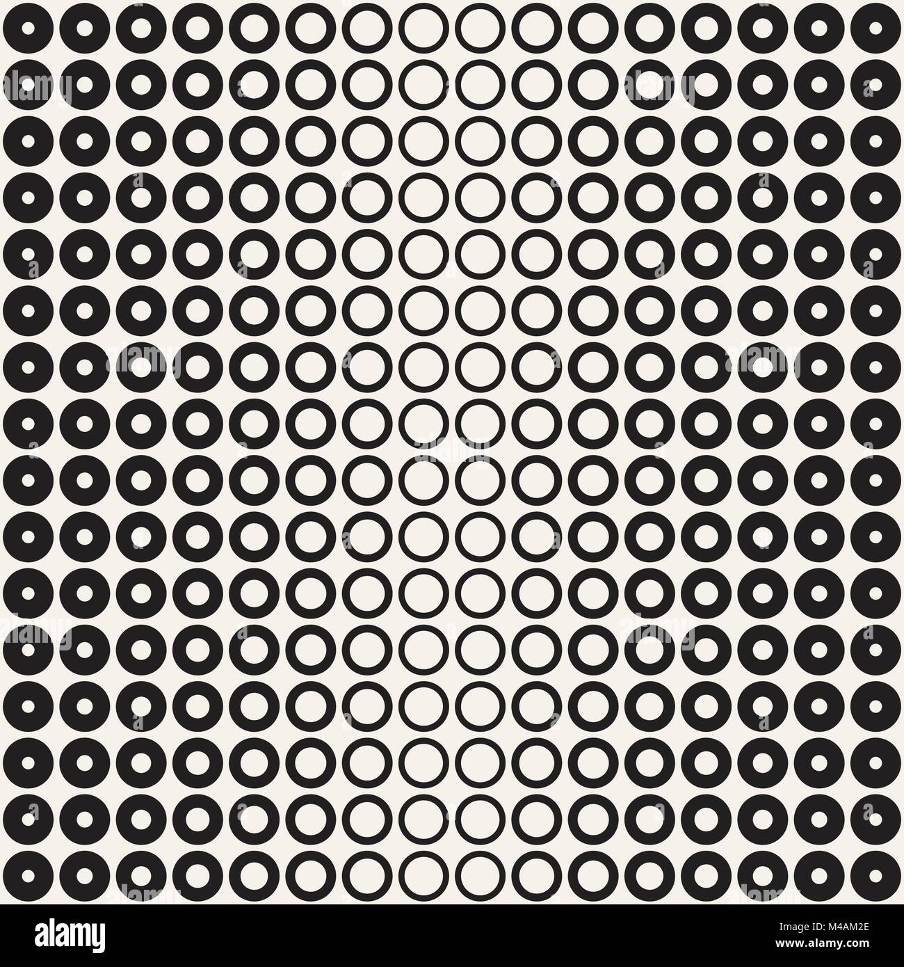 Halftone circles vector seamless pattern. Abstract geometric texture ...