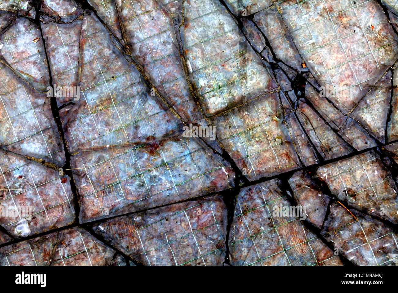 Broken safety glass Stock Photo