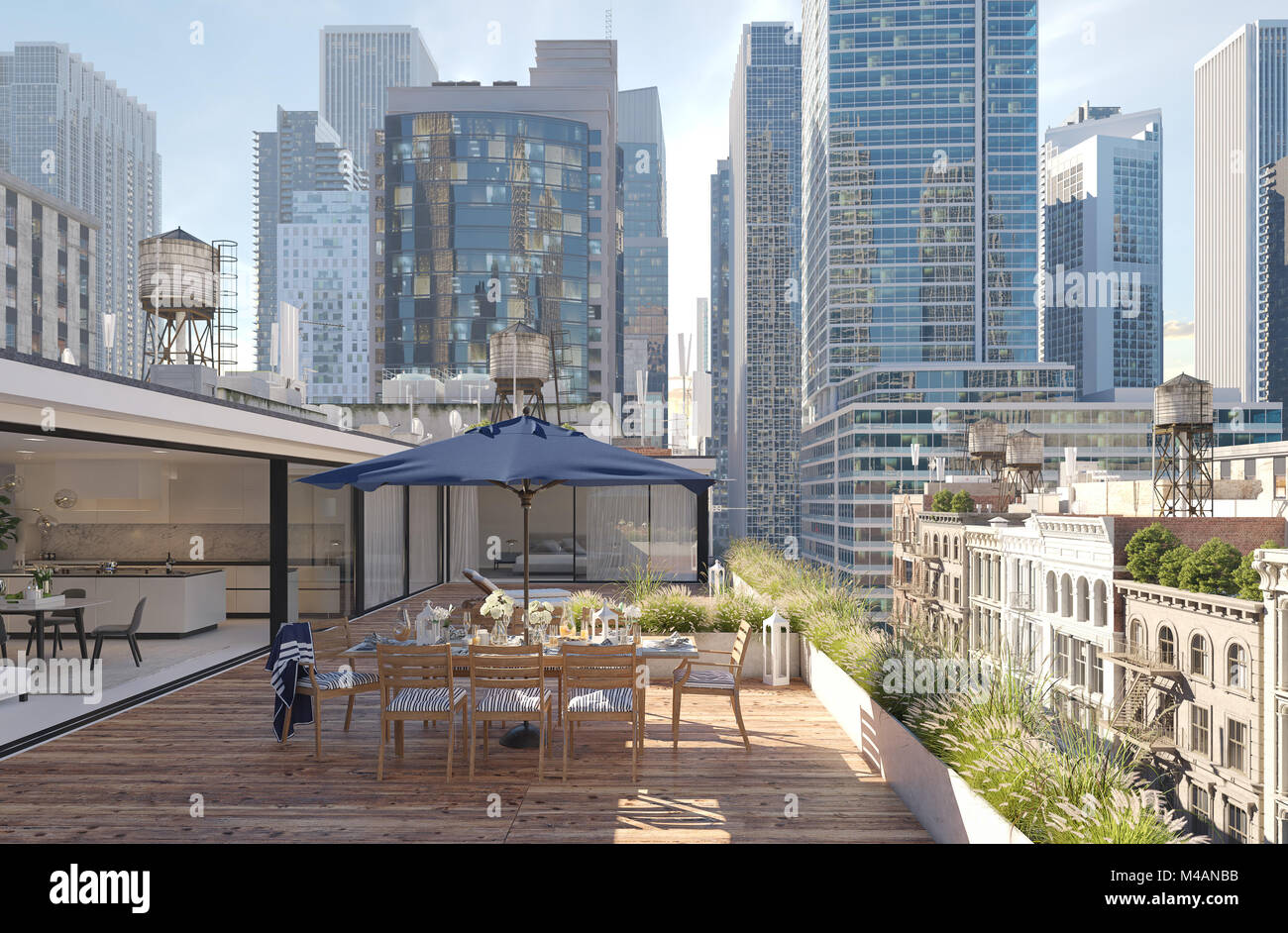 Picture of New york city penthouse garden hi-res stock photography and images - Alamy