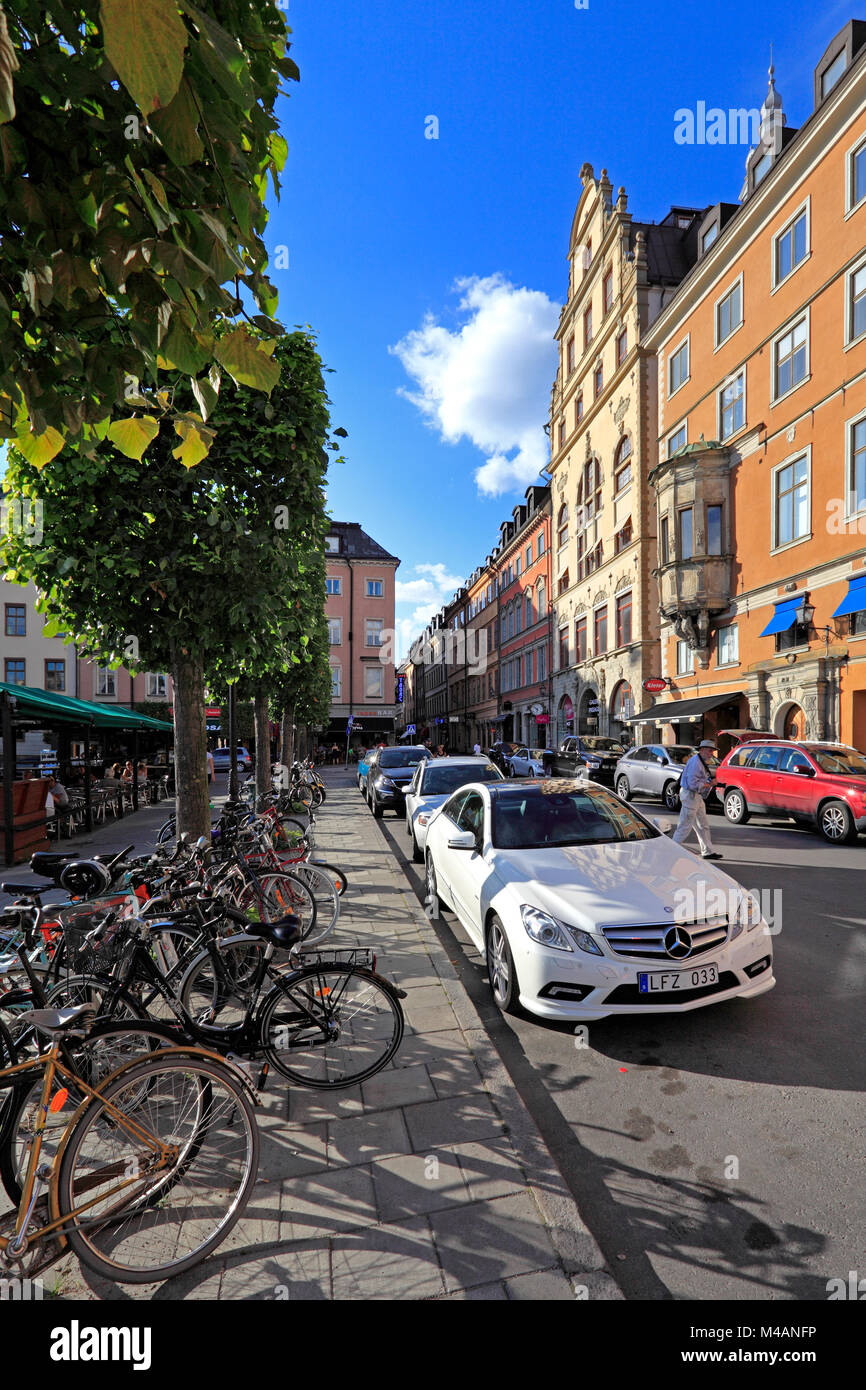 Stockholm / Sweden - 2013/08/01: Old town quarter - Kornhamnstorg street in Gamla Stan district Stock Photo