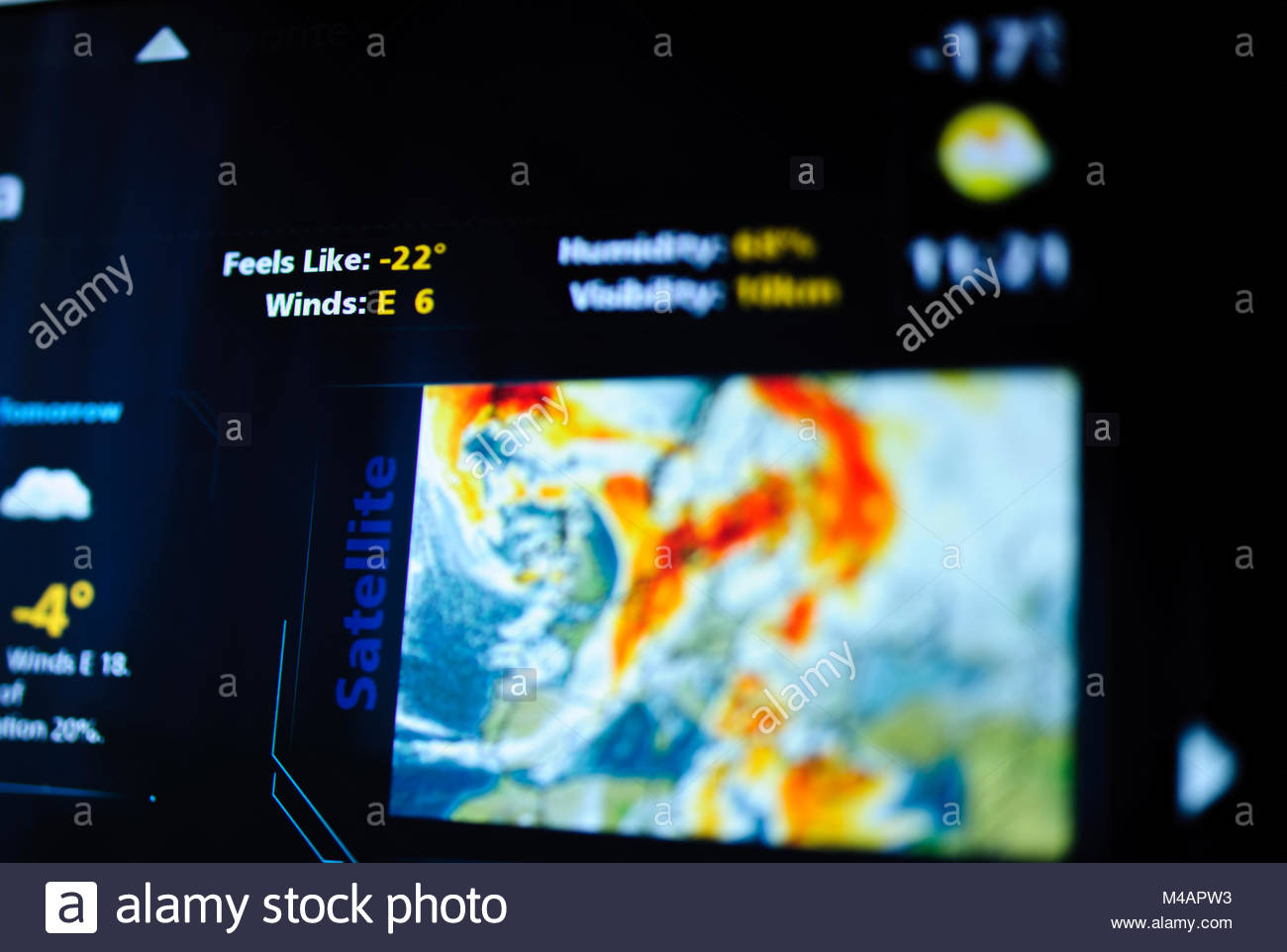 Weather Forecast Screen Stock Photos & Weather Forecast Screen Stock