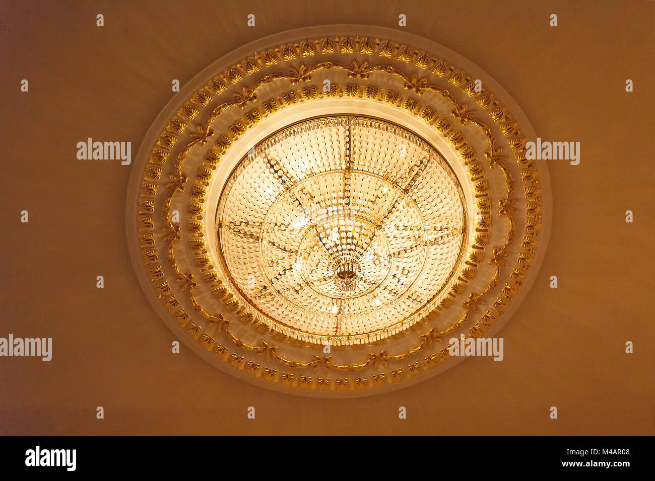 Great chandelier on ceiling Stock Photo