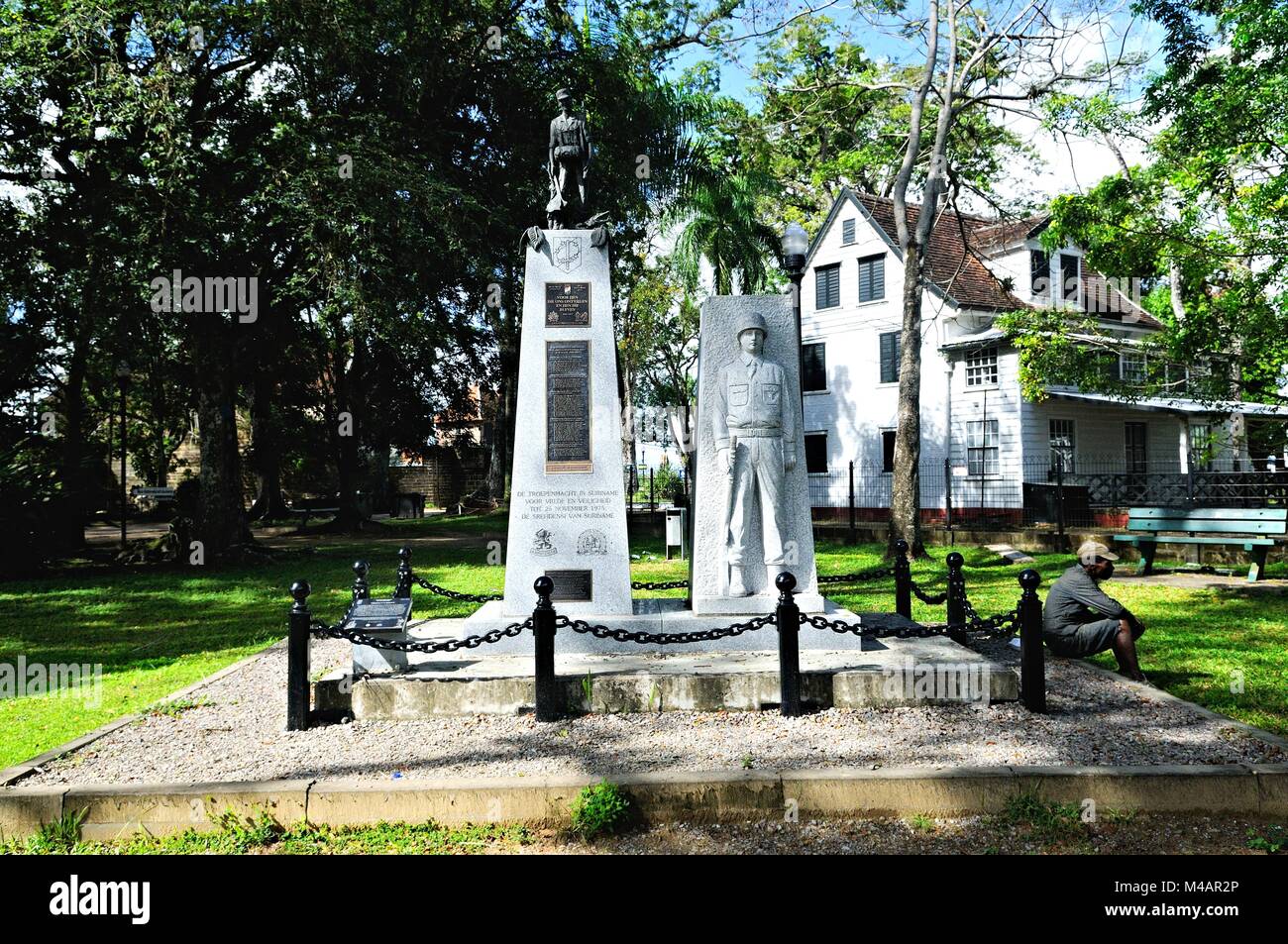 Monument in Fort Zeelandia Paramaribo Suriname Stock Photo