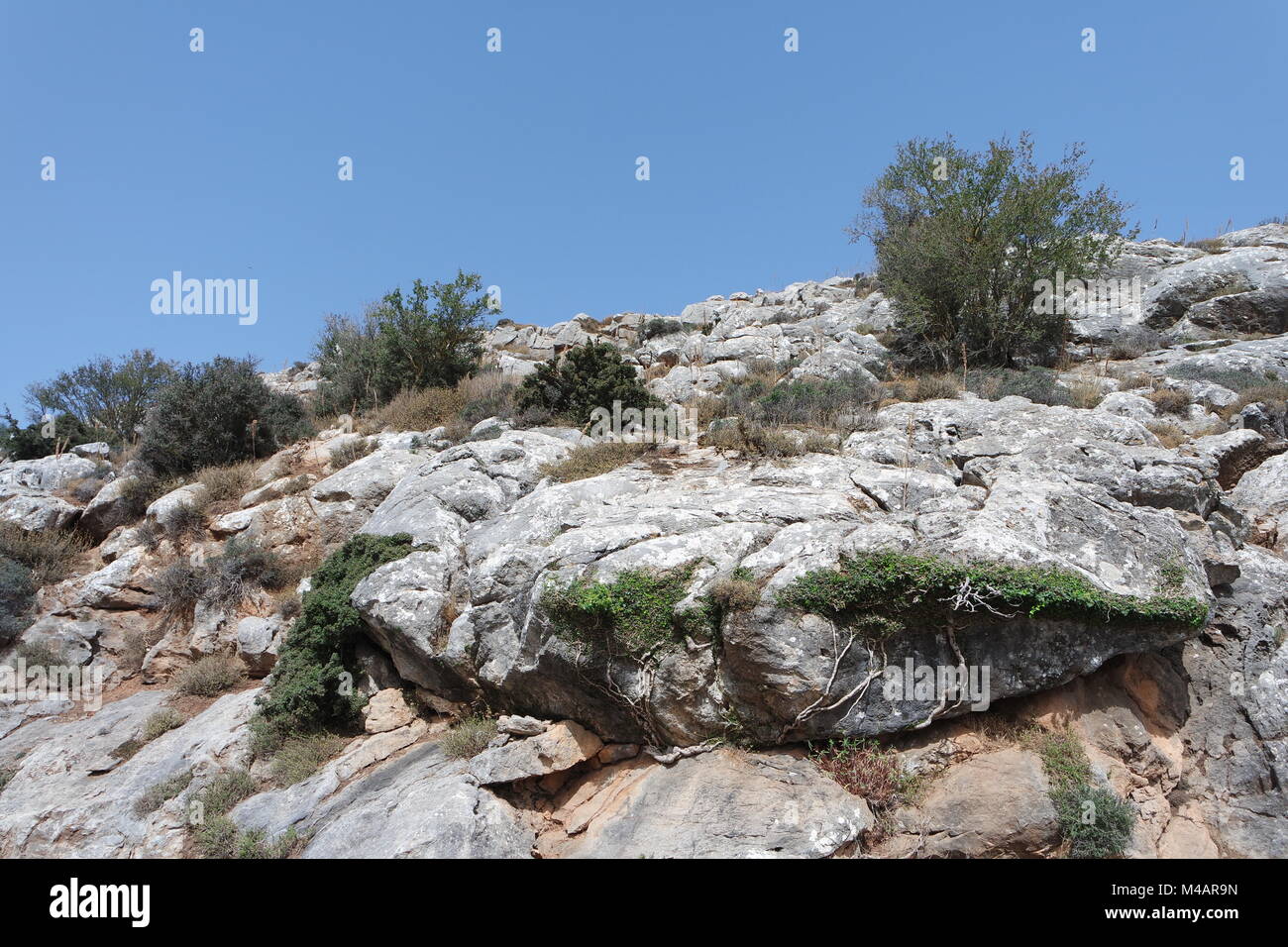 Rock formations on the Lassithi plateau Stock Photo