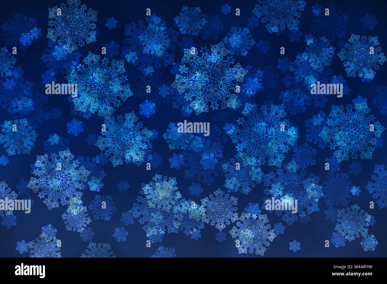 White snowflakes on an abstract blue background Stock Photo - Alamy