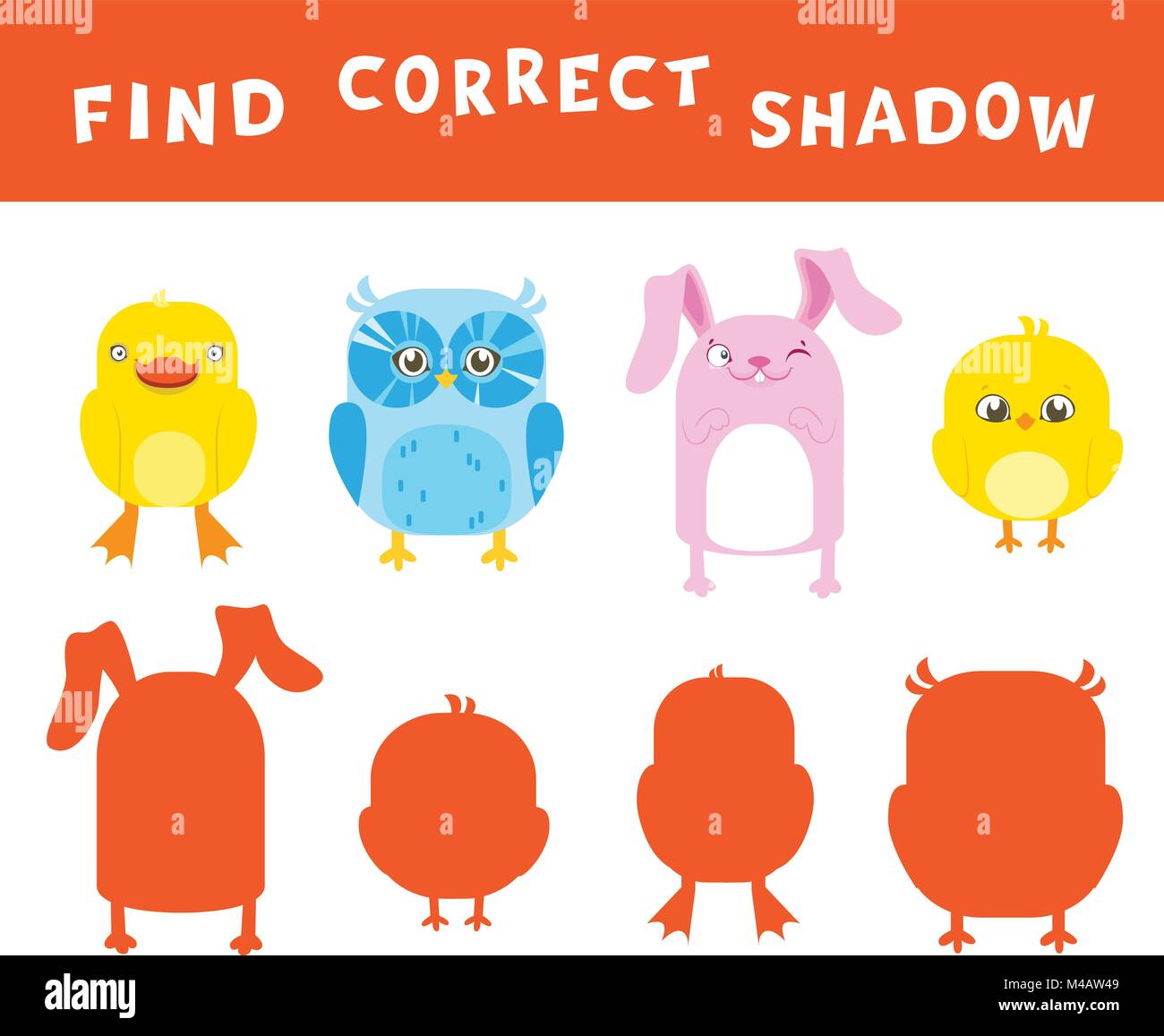 Find the correct shadow learning activity for children. Vector ...