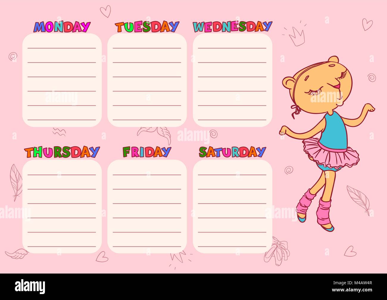 Cute Schedule Template from c8.alamy.com