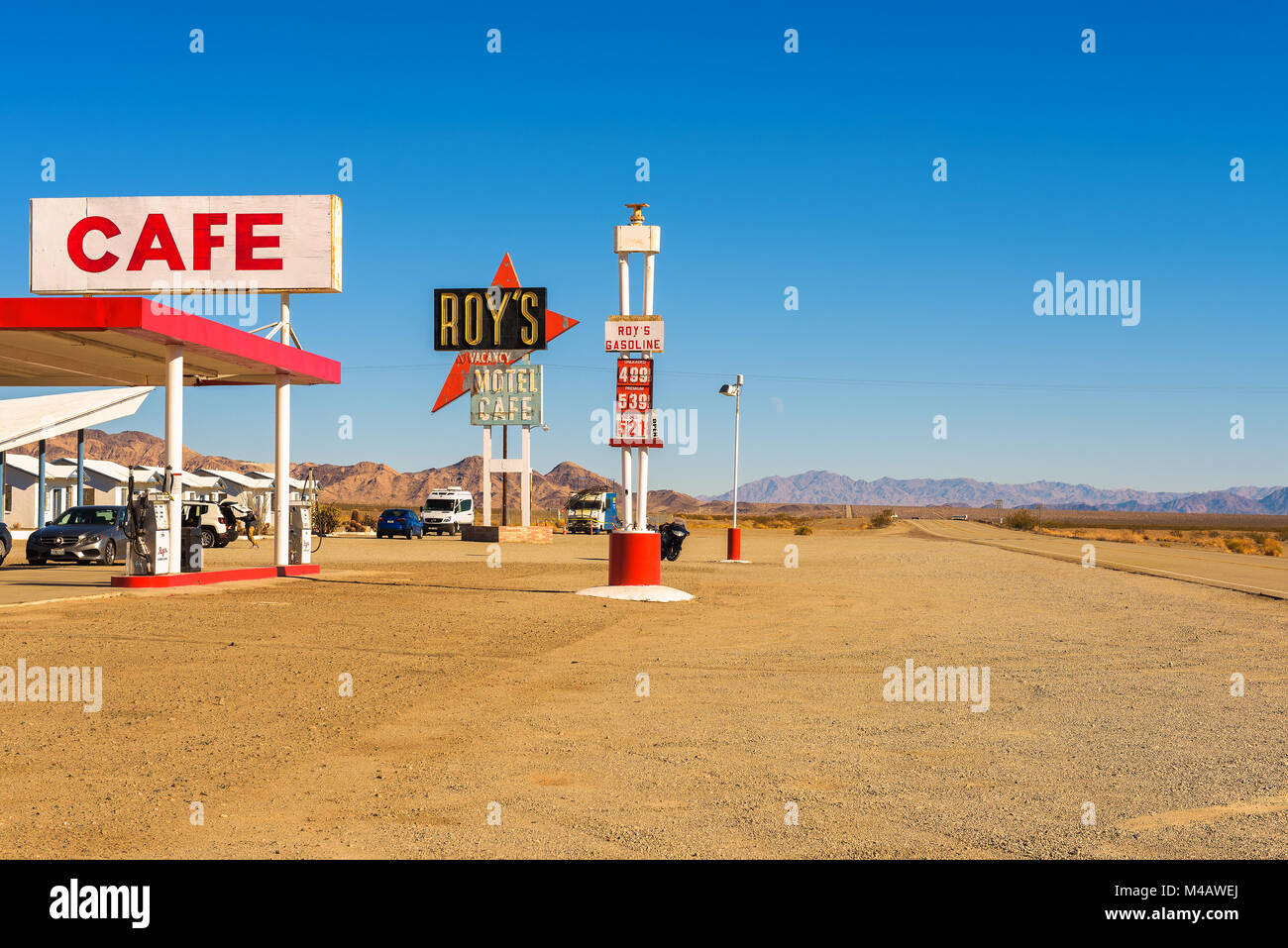 Roy's motel and cafe  on historic Route 66 Stock Photo