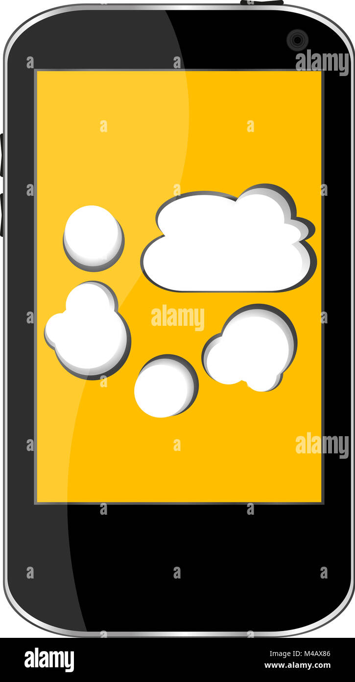 Smartphone with cloud computing symbol on a screen Stock Photo