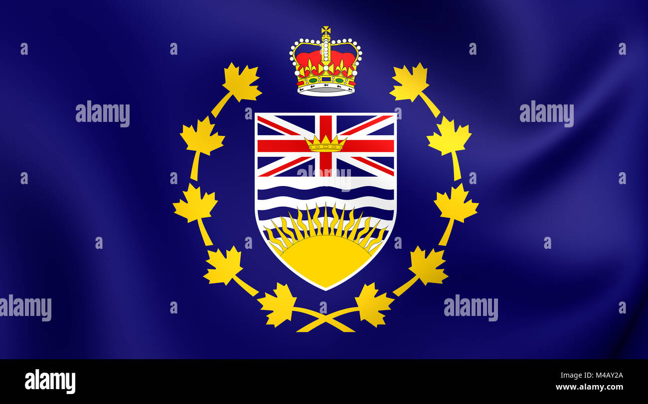 Lieutenant-Governor of British Columbia 3D Flag Stock Photo