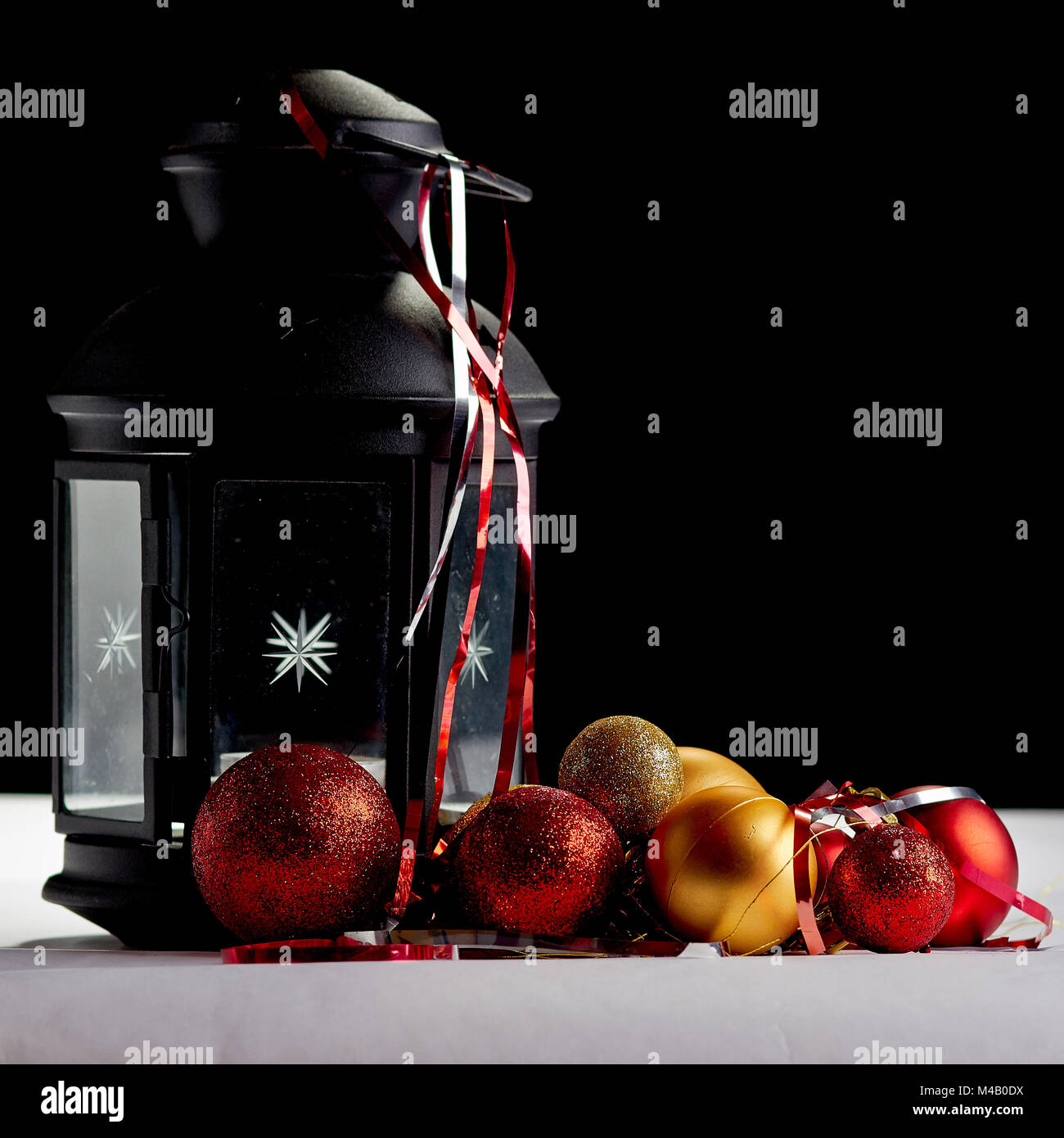 balls and candlelight lamp Stock Photo Alamy