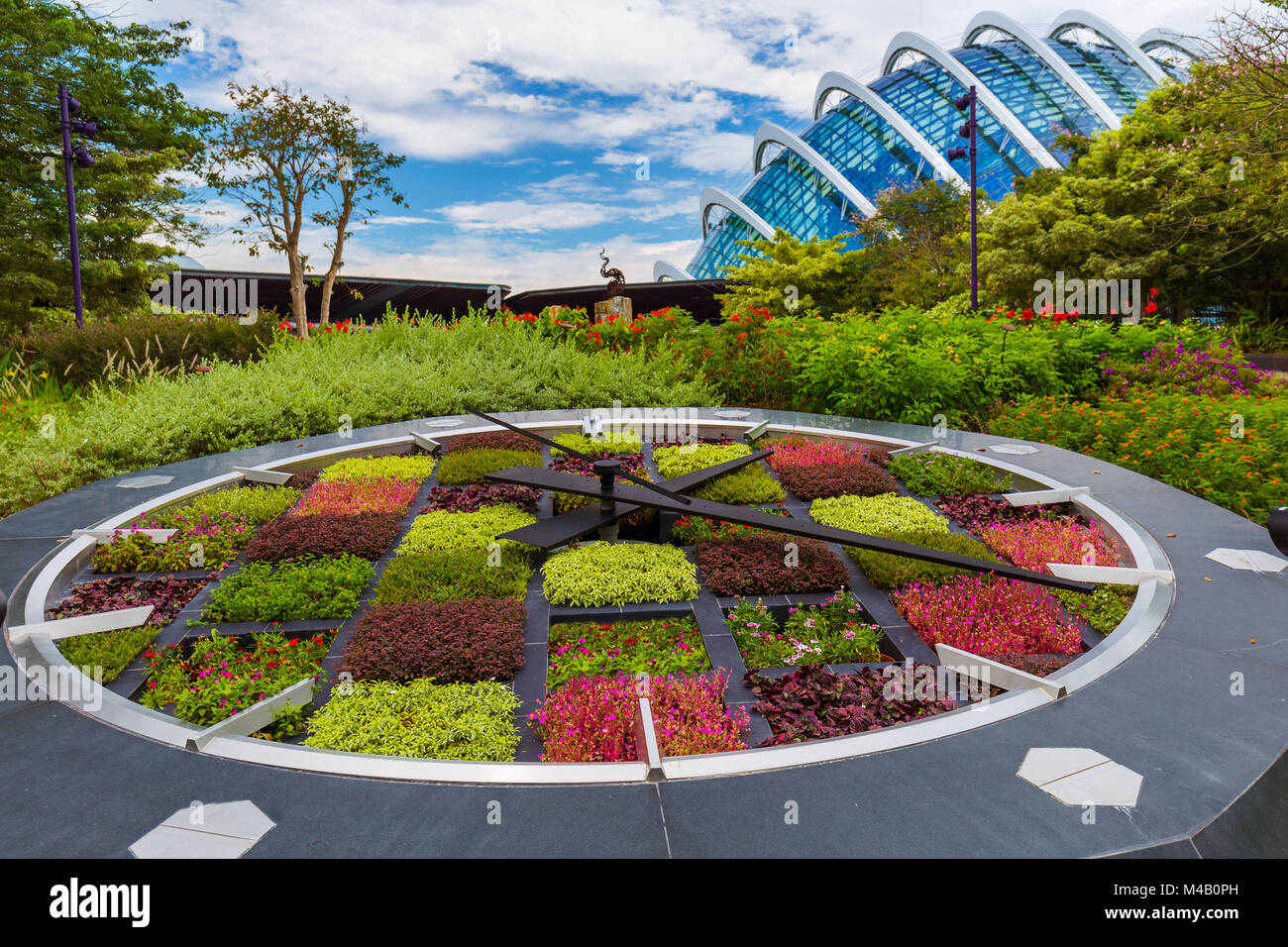 Flower clock in Park Gardens by the Bay in Singapore Stock Photo Alamy