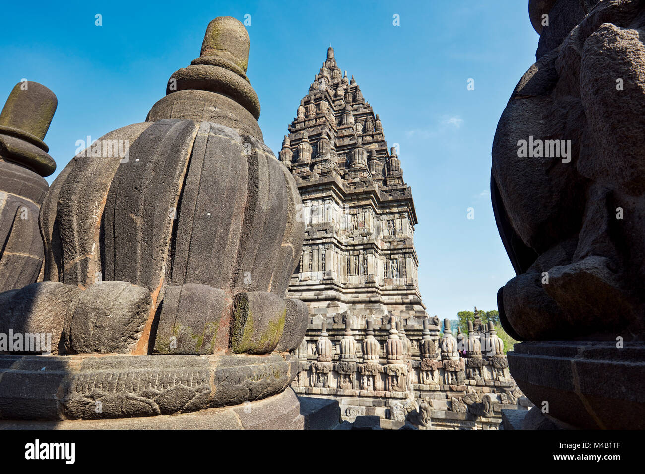 Stone carved temple architectural detail. Prambanan Hindu Temple ...