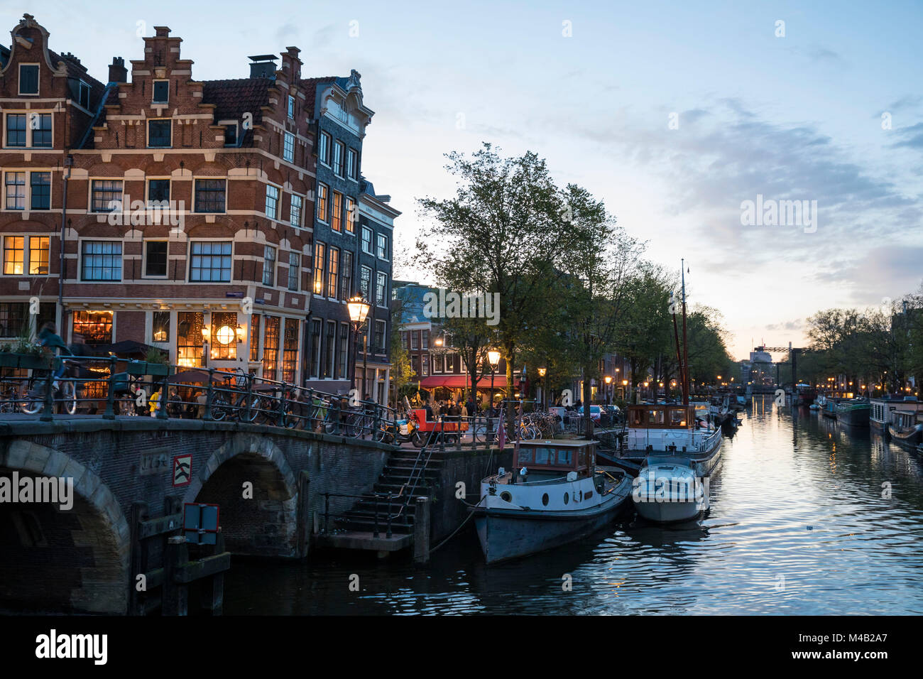 The Netherlands,Holland,Amsterdam,Prinsengracht corner Brouwersgracht Stock Photo