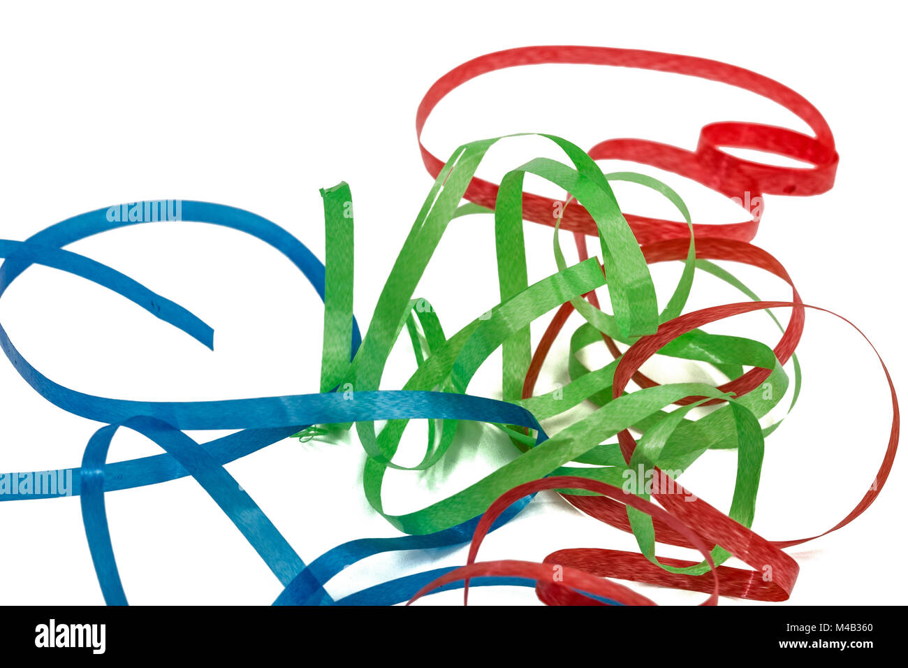 Multicolored streamer, isolated on white background Stock Photo - Alamy