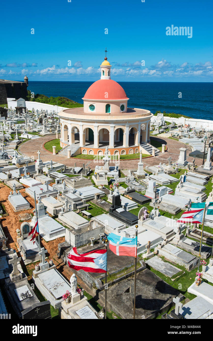 Cemetery in the Unesco world heritage sight castle San Felipe del Morro,San Juan,Puerto Rico,Caribbean Stock Photo