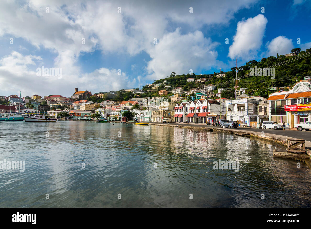 Little harbour of St Georges,capital of Grenada,Caribbean Stock Photo
