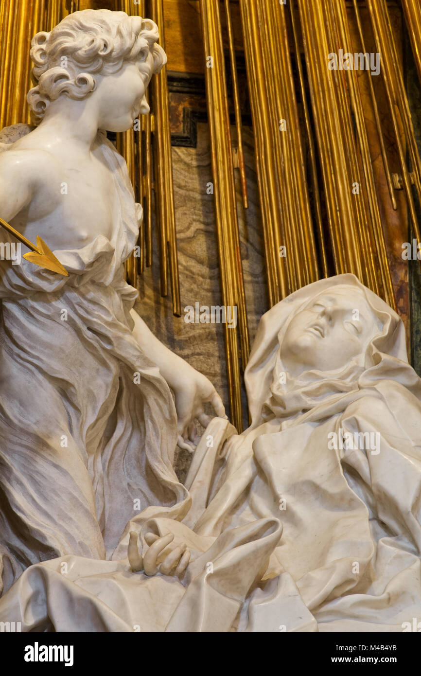 Ecstasy of Saint Teresa by Gian Lorenzo Bernini - detail - Santa Maria ...