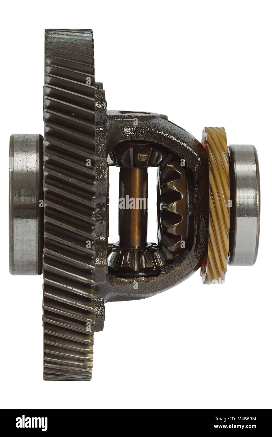 Differential of the gearbox, isolated on white background Stock Photo