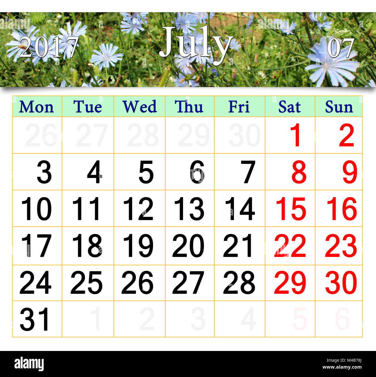 Calendar leaf july hi-res stock photography and images - Alamy
