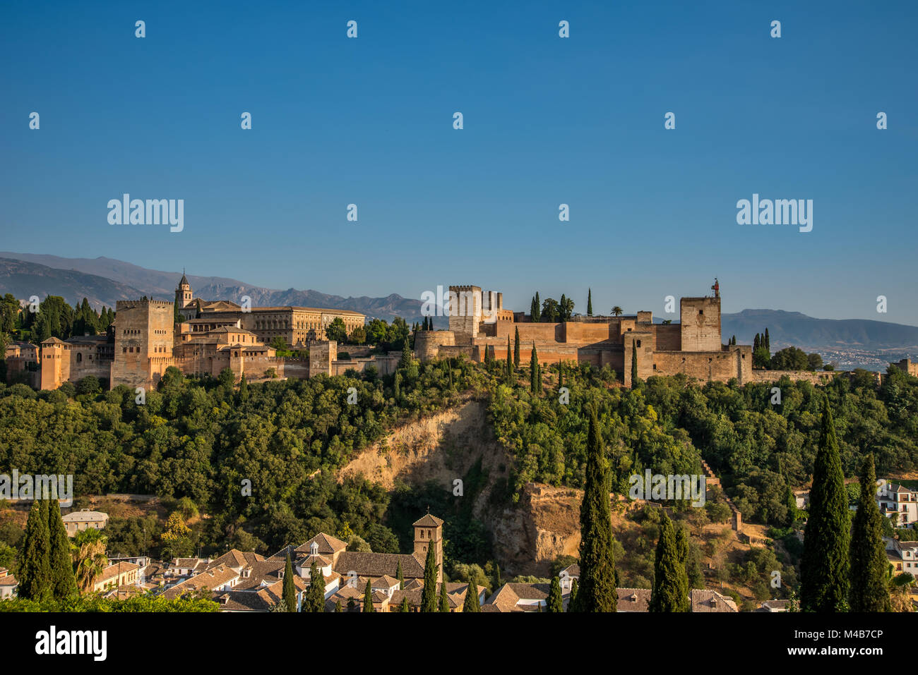 Alhambra Granada Andalucia Spain hill top view Stock Photo