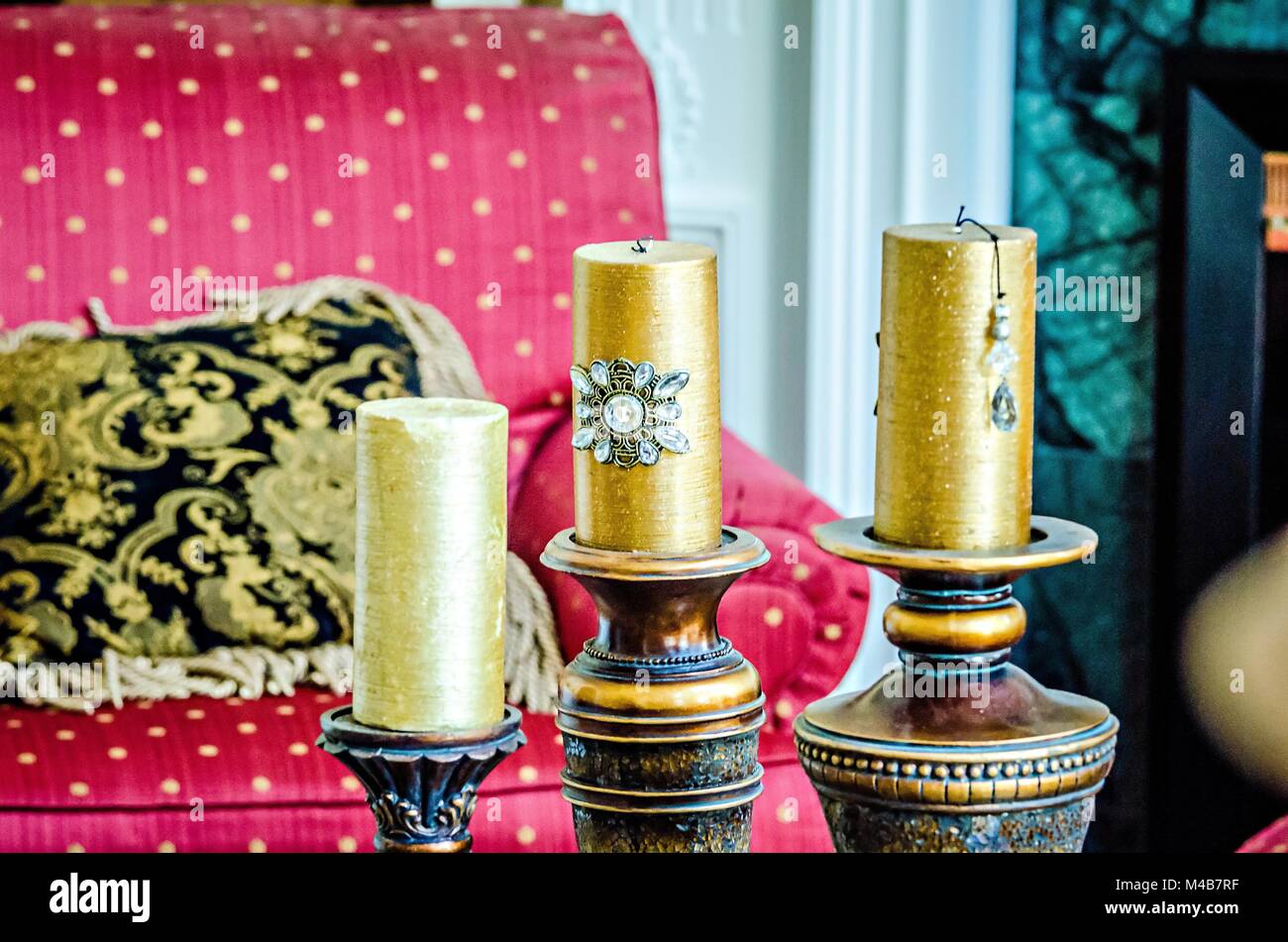 fancy luxury candles decorating interior of a home Stock Photo Alamy