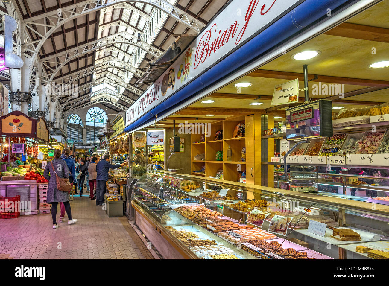 Indoor Market,Valencia Old Town, Spain Stock Photo