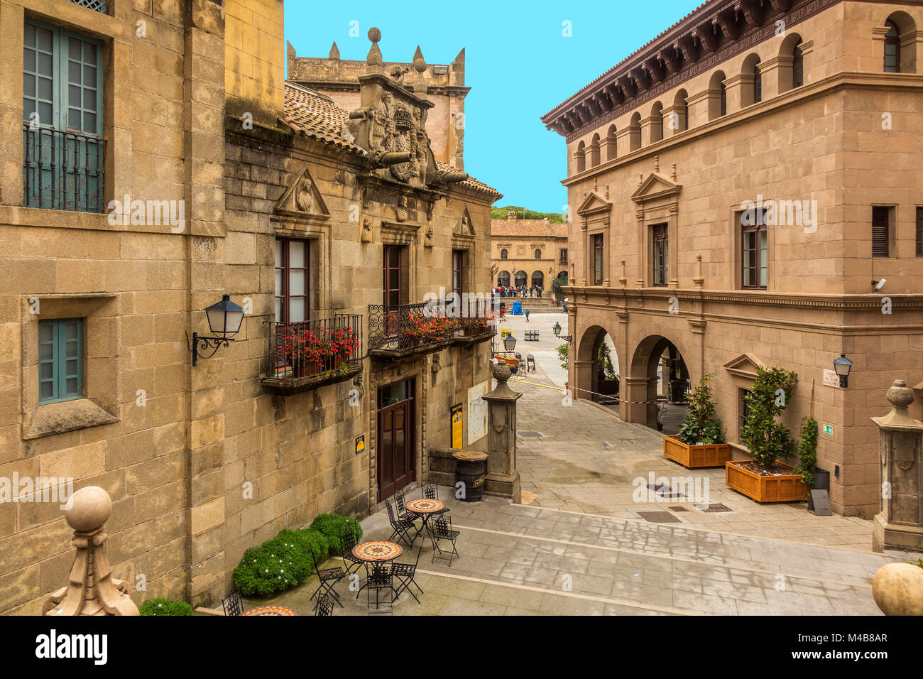 The Spanish Village, Poble Espanyol, Barcelona, Spain Stock Photo - Alamy