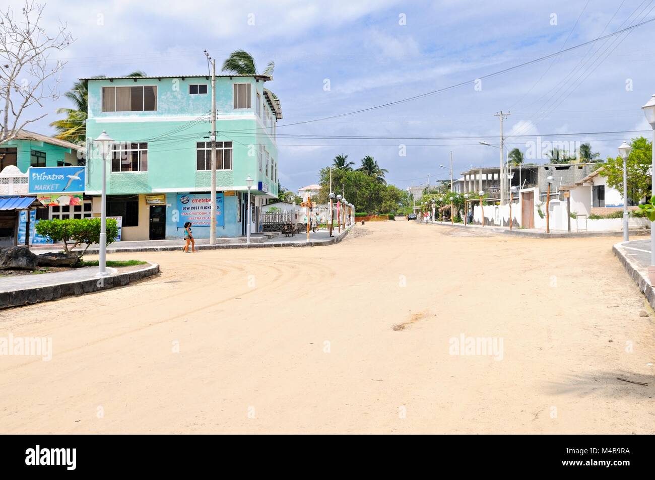 downtown Puerto Villamil Isabela Island Galapagos Islands Ecuador Stock Photo