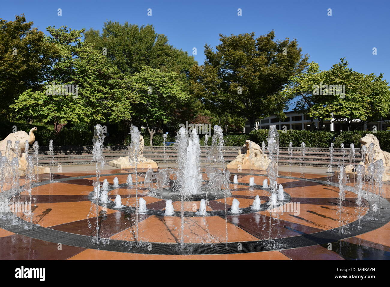 Interactive fountain at Coolidge Park in Chattanooga, Tennessee Stock