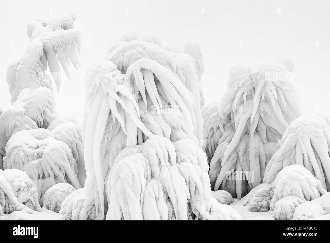 Ice formations, Lake Tornetraesk, Lapland, Sweden Stock Photo