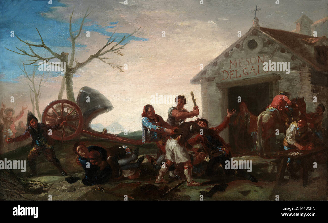 Francisco de Goya - La riña en el Mesón del Gallo Stock Photo
