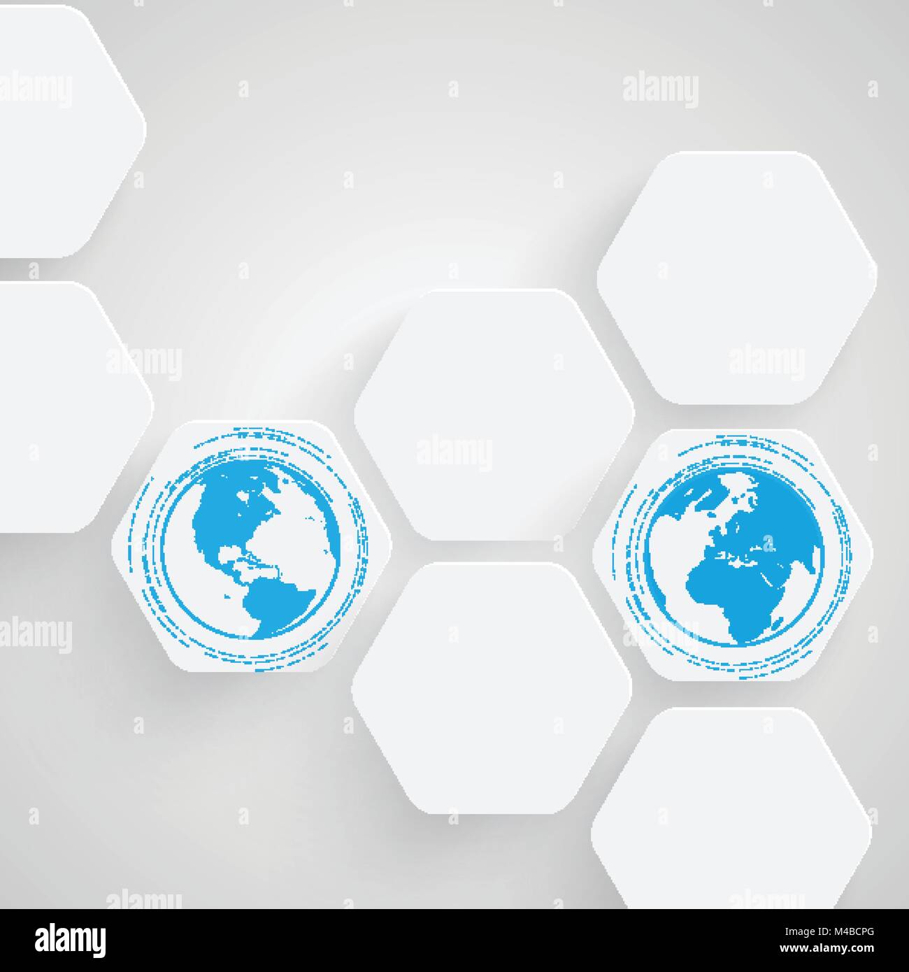 Hexagons and earth vector illustration Stock Vector Image & Art - Alamy