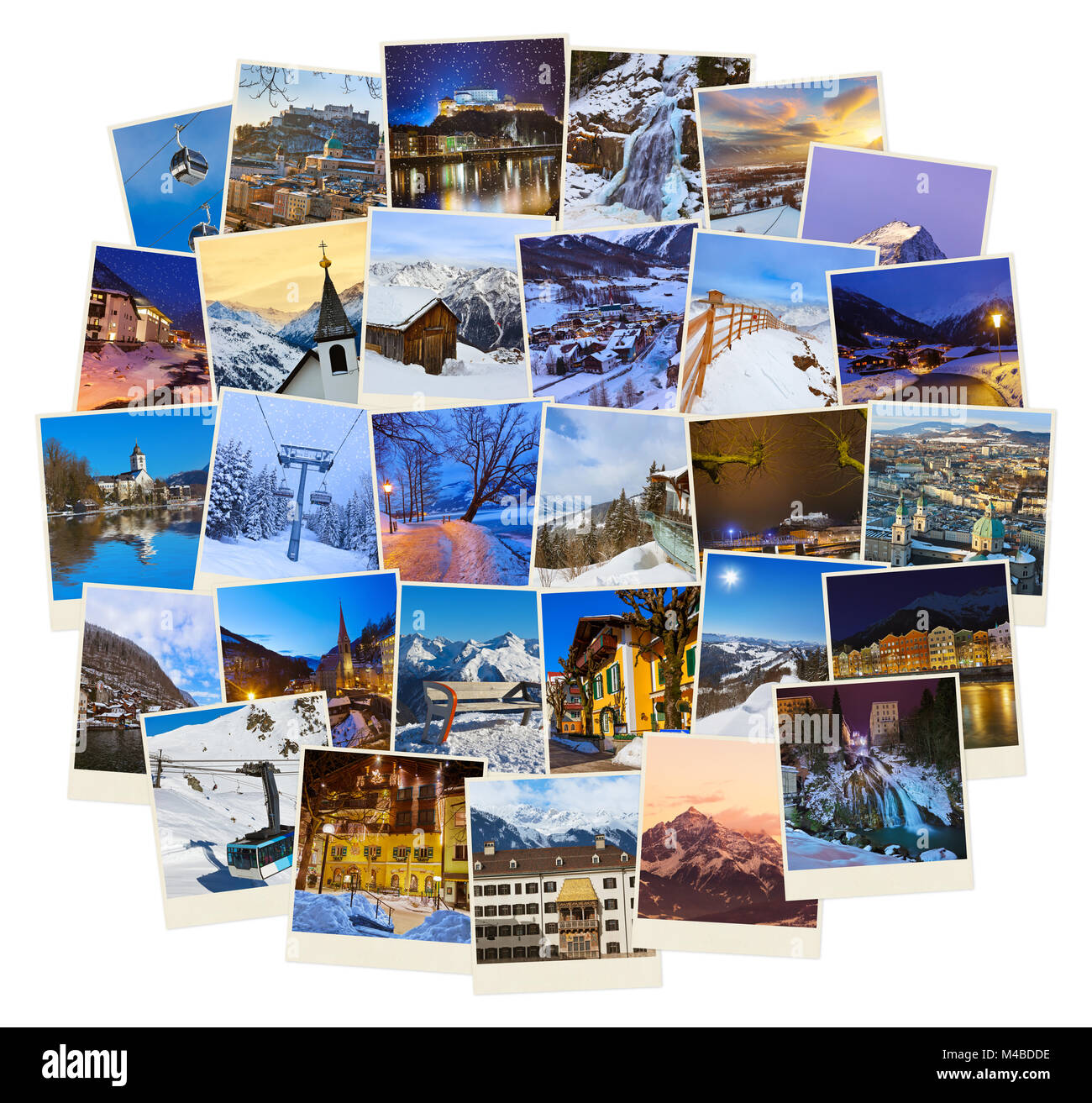 Stack of mountains ski Austria images (my photos) Stock Photo