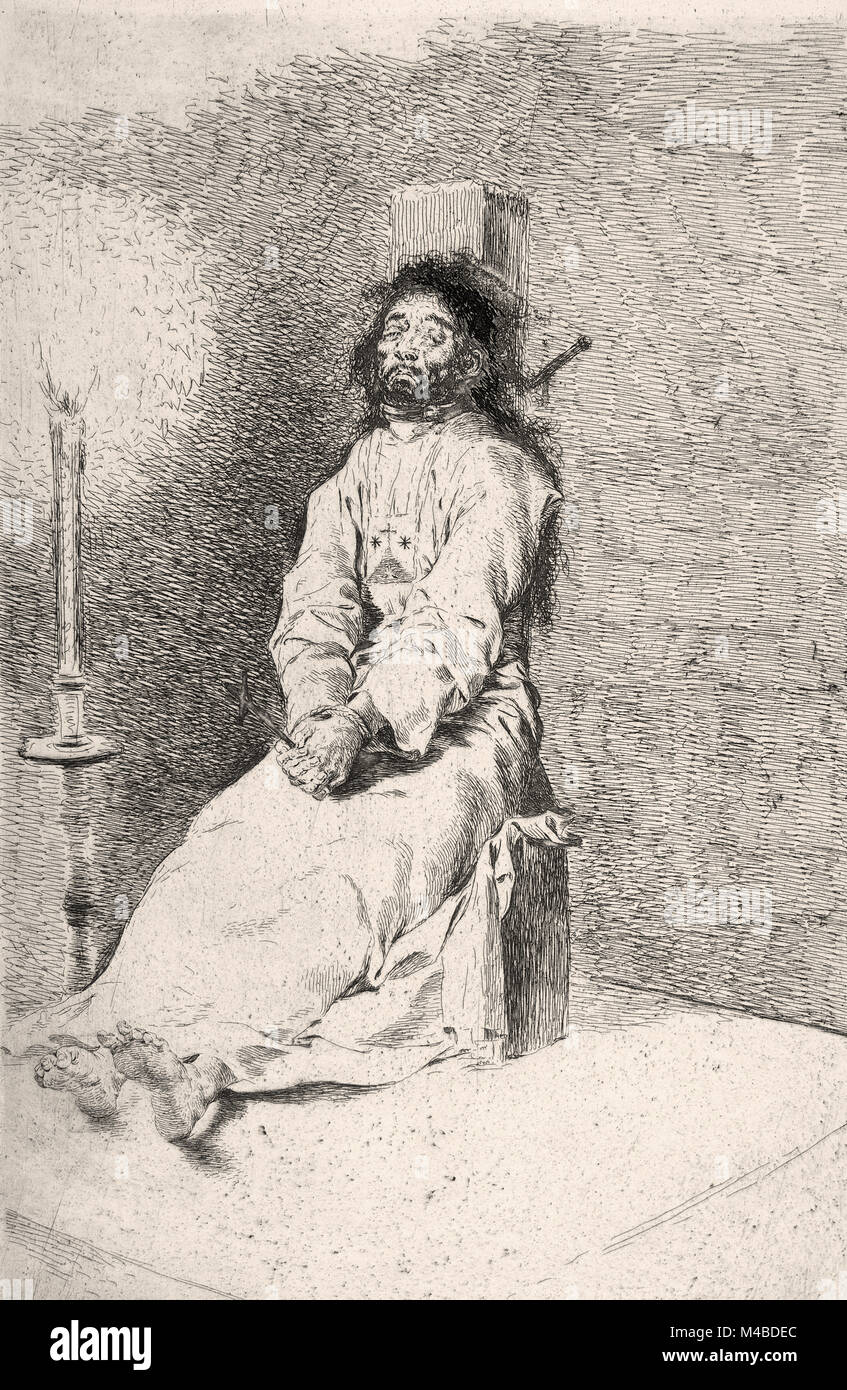 Francisco de Goya y Lucientes -  The Garroted Man (El Agarrotado) Stock Photo