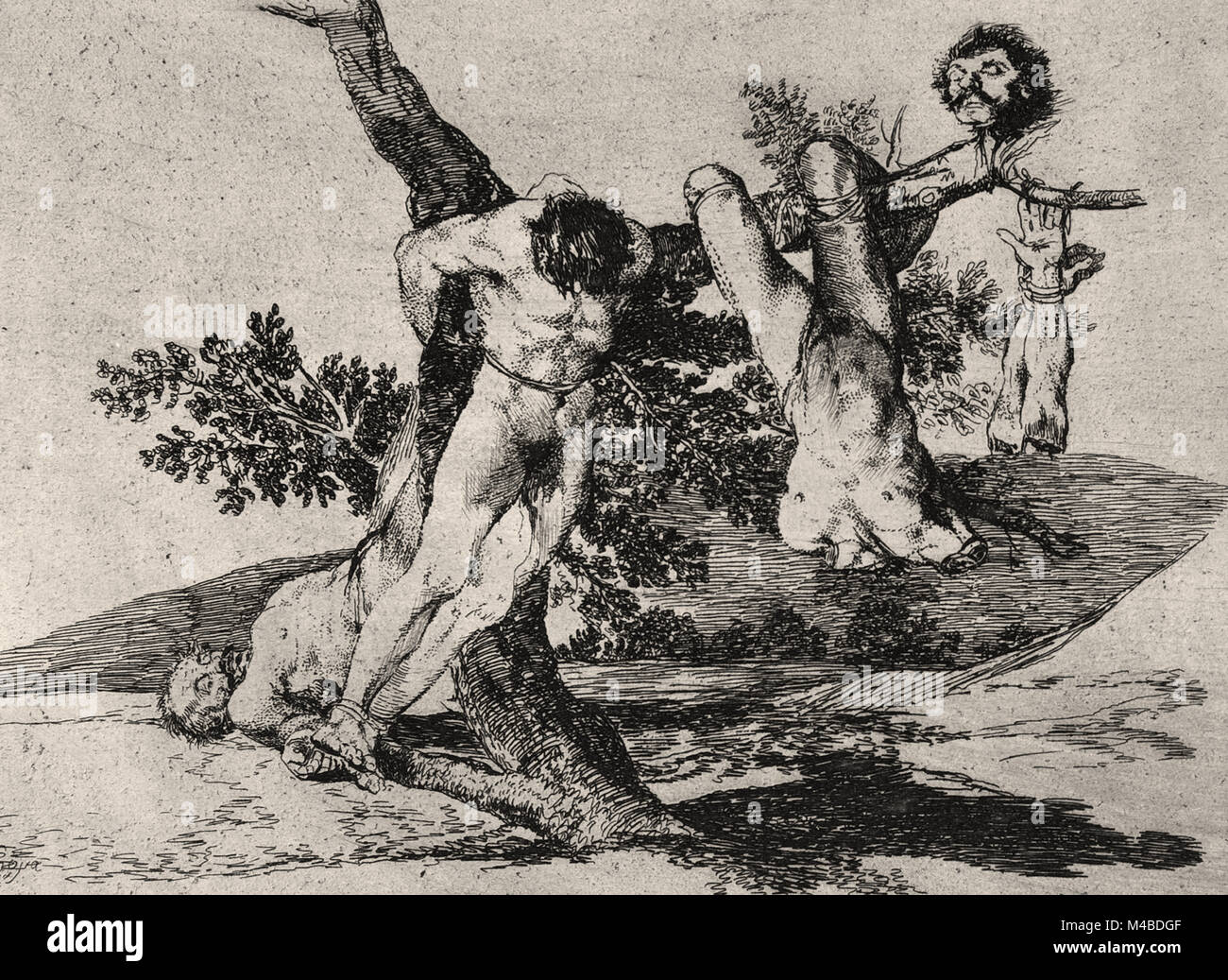 Francisco de Goya y Lucientes -  An Heroic Feat! With Dead Men! (Grande hazaña! Con muertos!), from The Disasters of War (Los Desastres de la Guerra), plate 39 Stock Photo