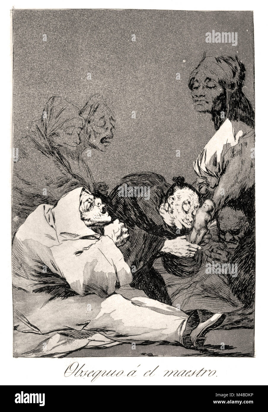 Francisco de Goya y Lucientes -  A gift for the master', 1799. Plate 47 of 'Los caprichos' Stock Photo