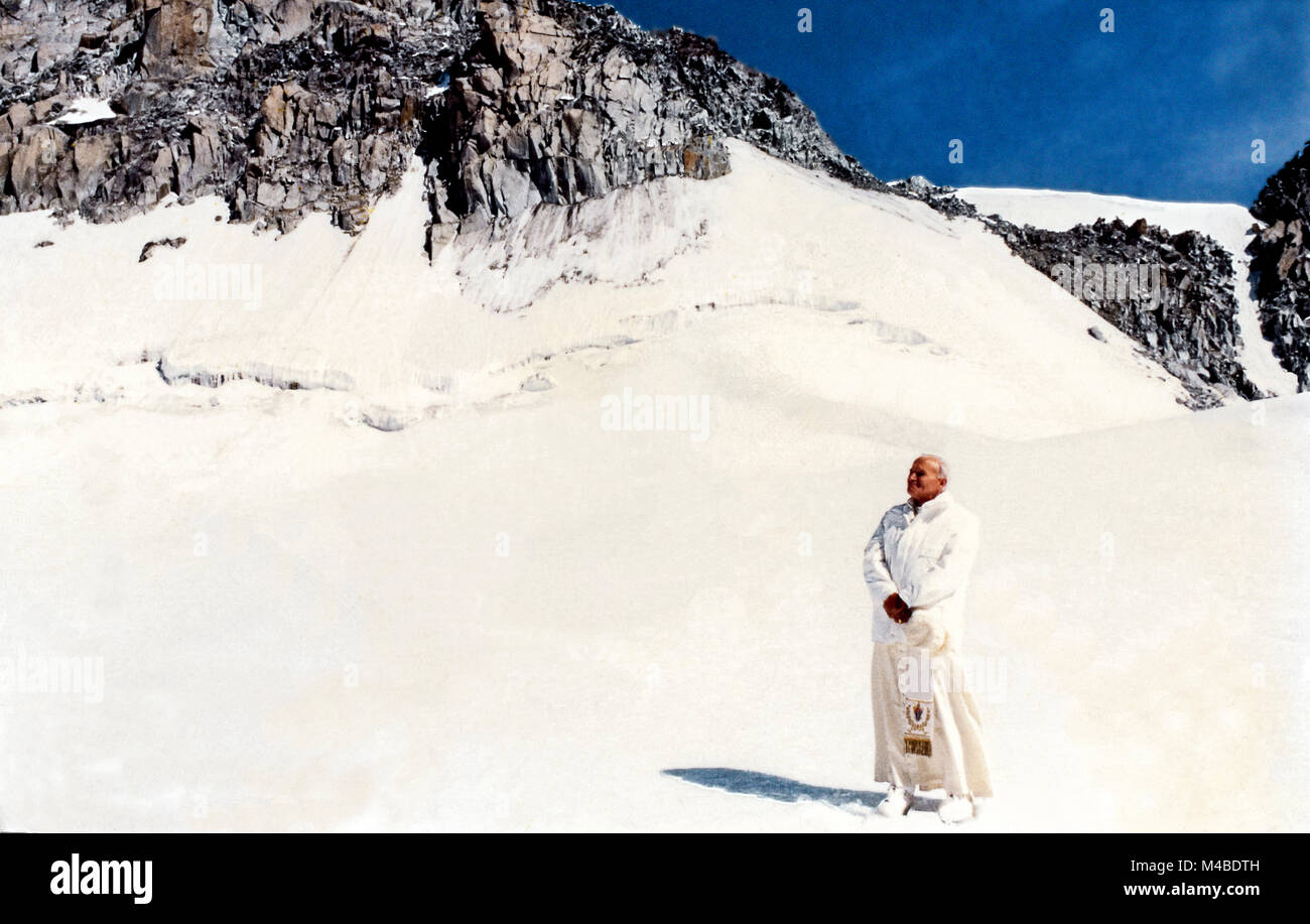 St. John Paul II in the mountains Stock Photo