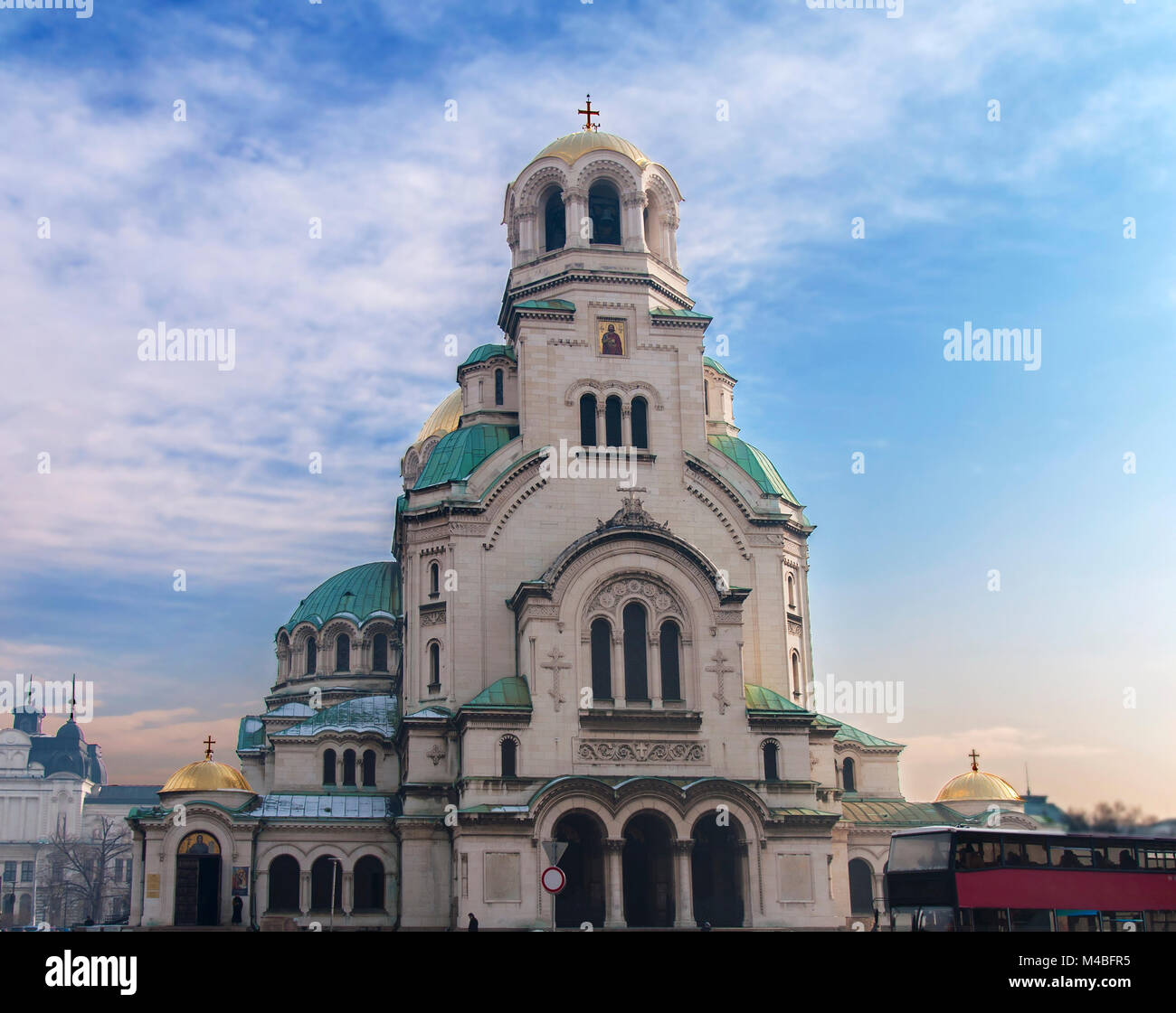Beautiful view of Alexander Nevsky Cathedral in Sofia, the capital of Bulgaria Stock Photo